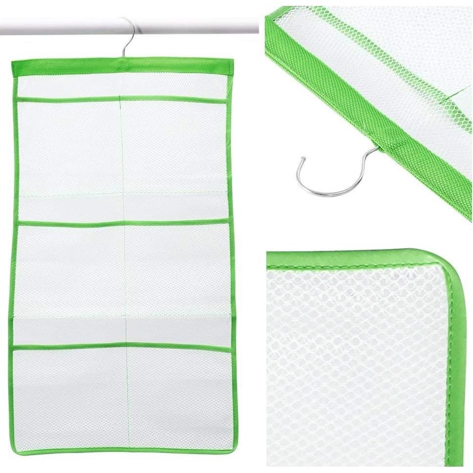 Organizador de Baño de Malla Phying Verde con Gancho 62x36 cm