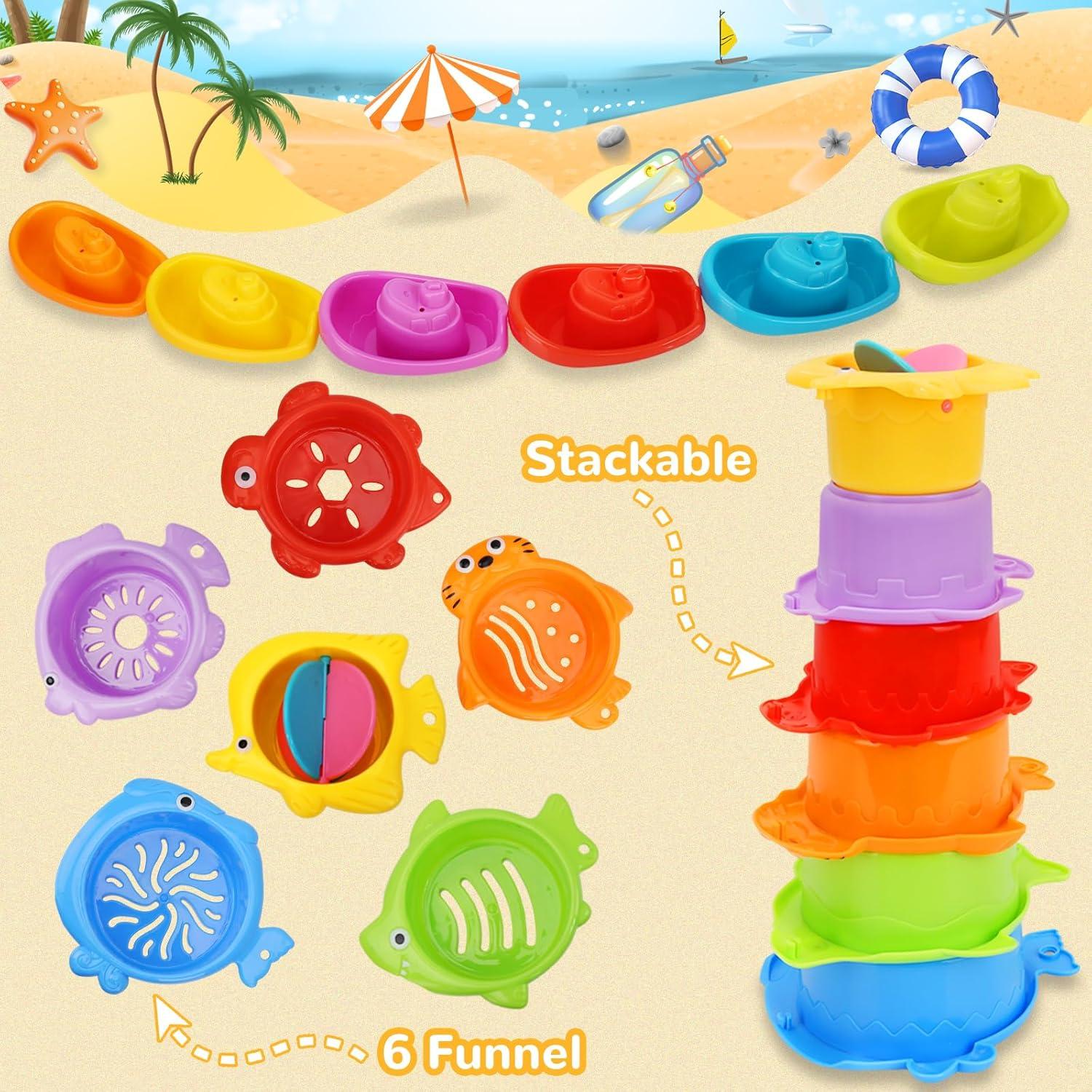 Juguetes de baño HCFJEH 13 PCS para bebés 1-3 años