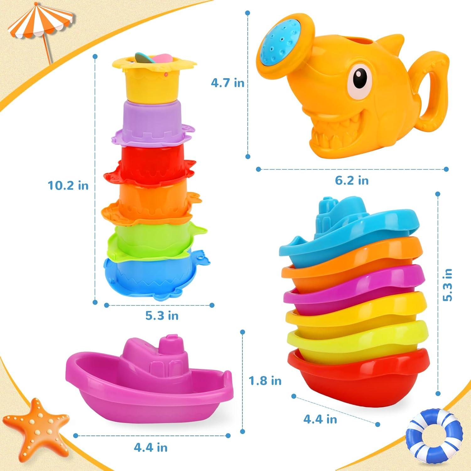 Juguetes de baño HCFJEH 13 PCS para bebés 1-3 años