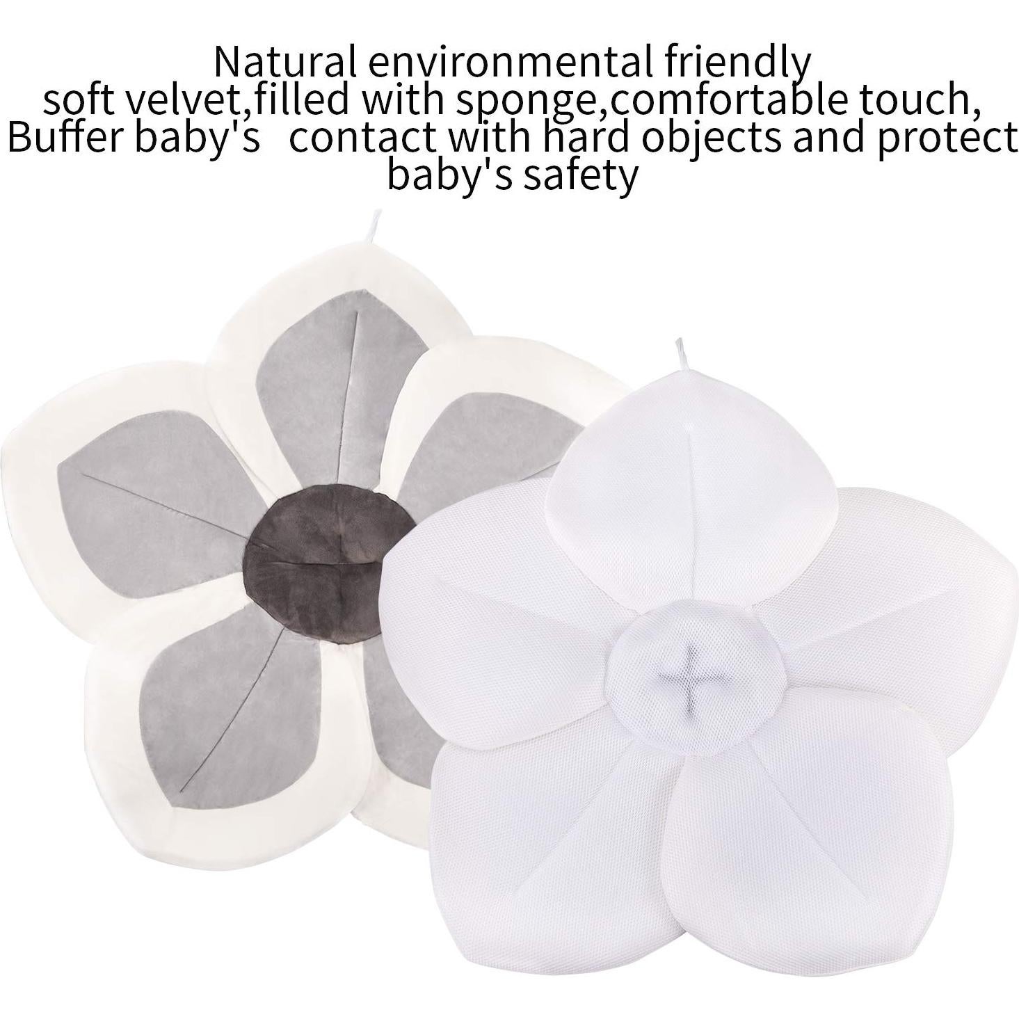 Almohadilla de Baño para Bebé SUNDEE - Flor Gris - Antideslizante