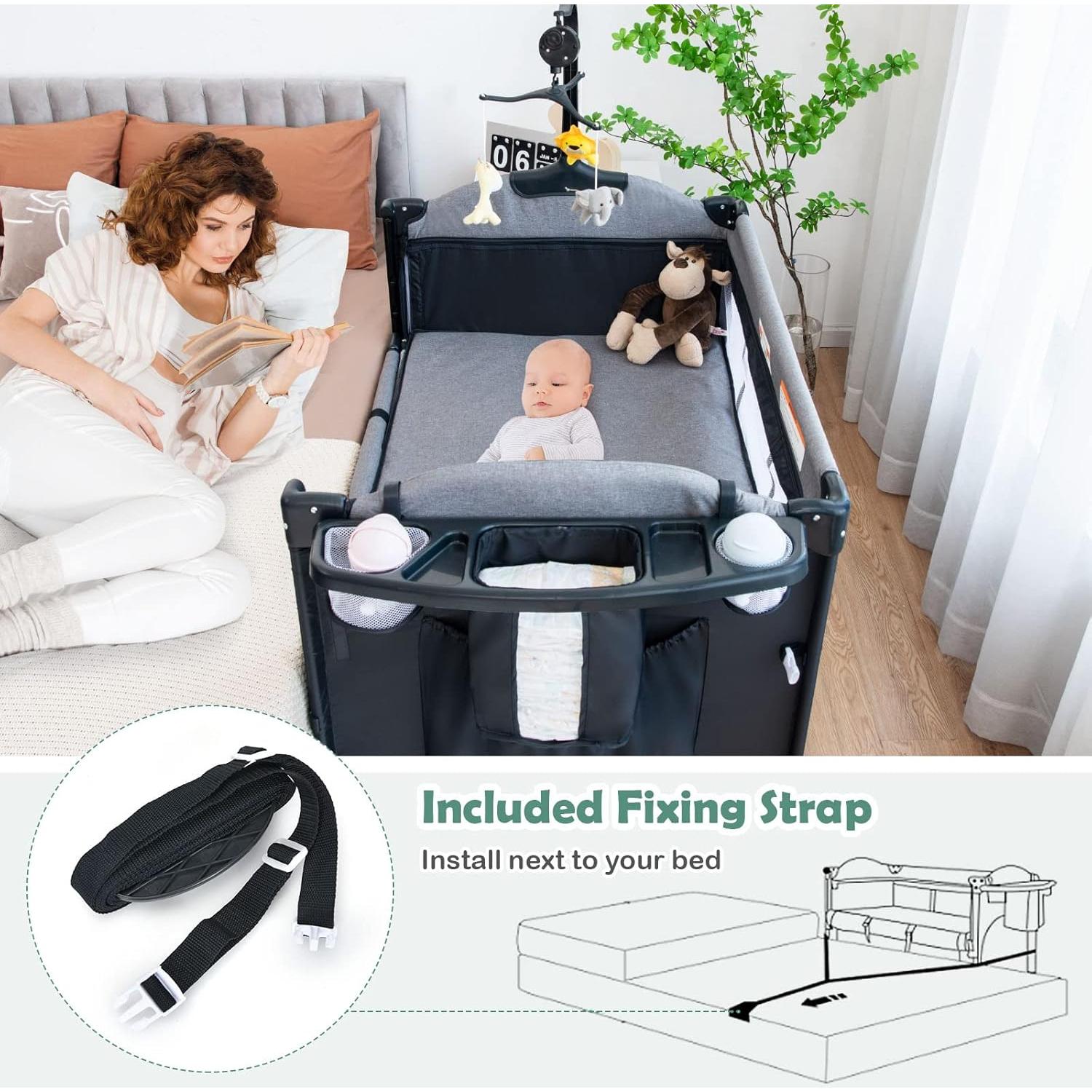 Cuna Lateral Multifuncional BABY JOY 5 en 1 Negra