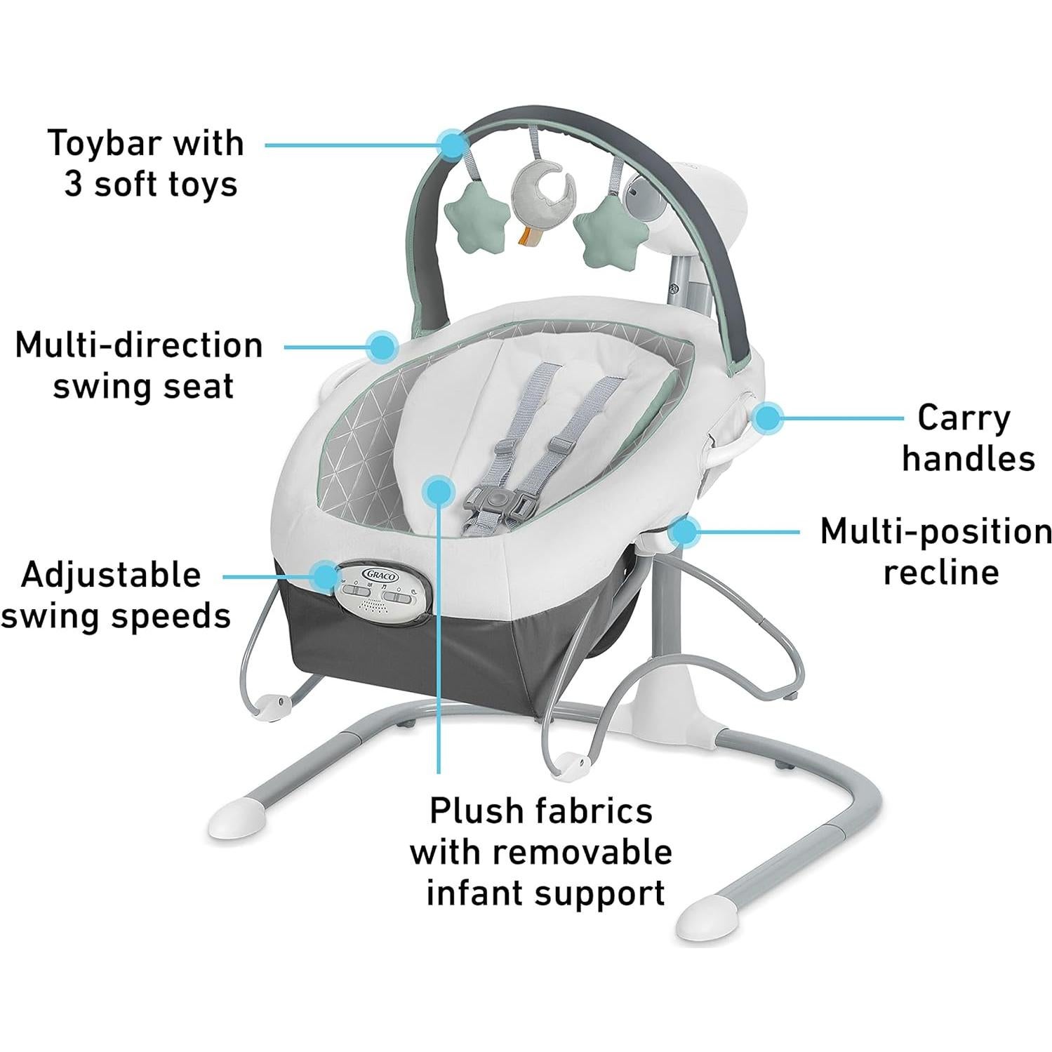 Columpio y Balancín Portátil Graco Soothe 'n Sway LX Derby