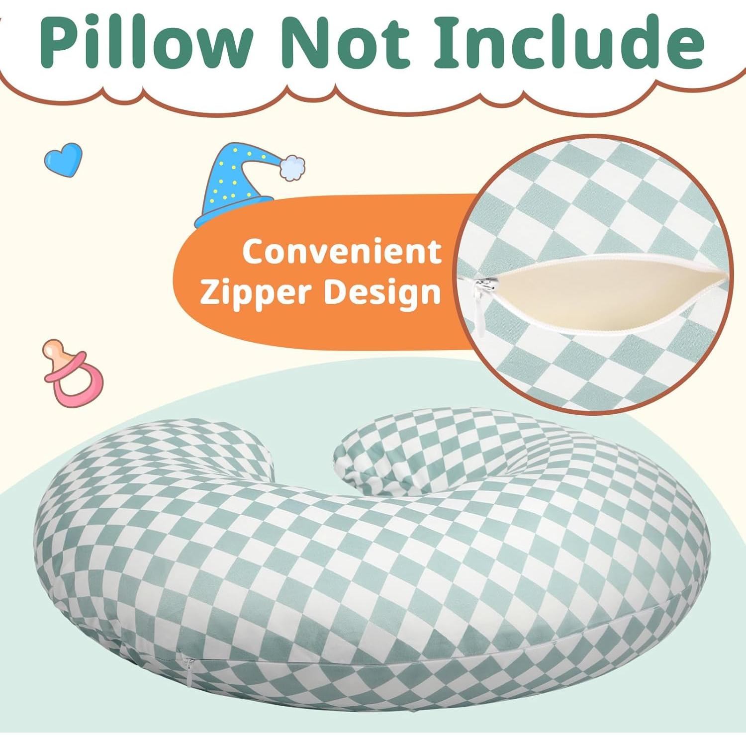 FEBSNOW 2 Fundas de Almohada de Lactancia Algodón 57x46cm