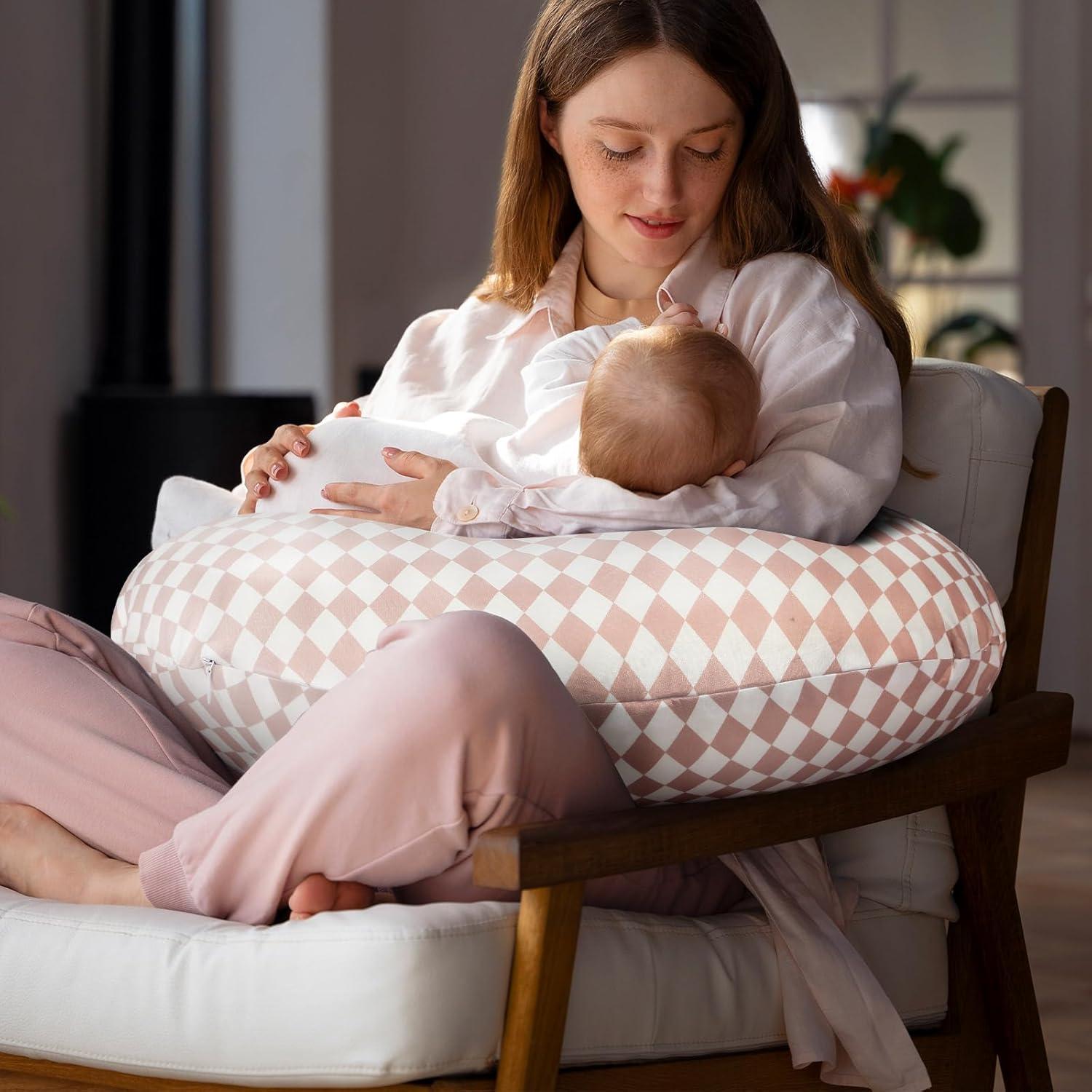 FEBSNOW 2 Fundas de Almohada de Lactancia Algodón 57x46cm