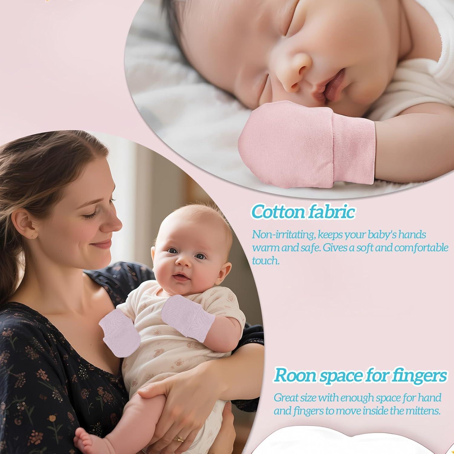 Mitones para Bebés Sin Rasguños Rosa 16 Piezas Talla Única