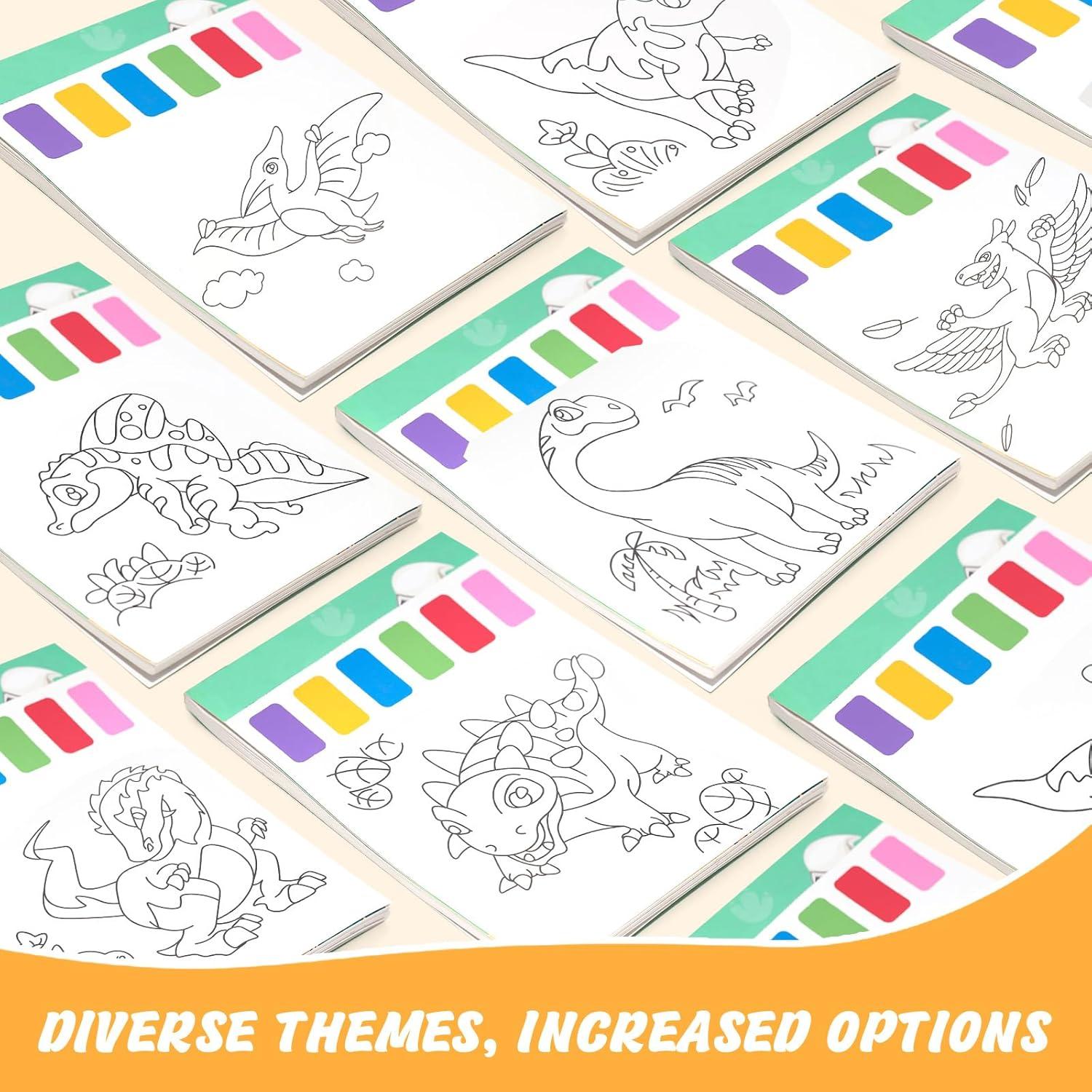 Libro de Colorear Acuarela TWWDE AUG Dinosaurios 20 Páginas