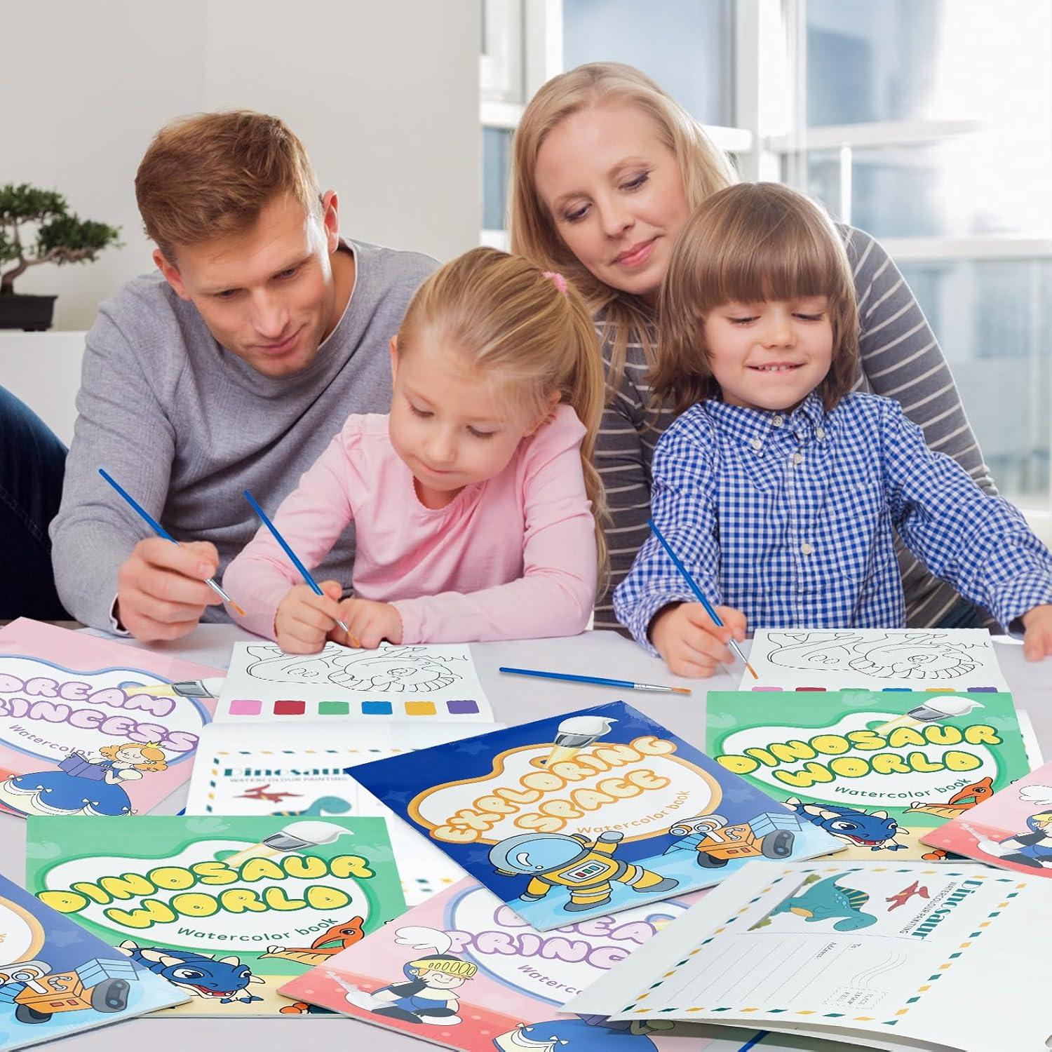 Libro de Colorear Acuarela TWWDE AUG Dinosaurios 20 Páginas