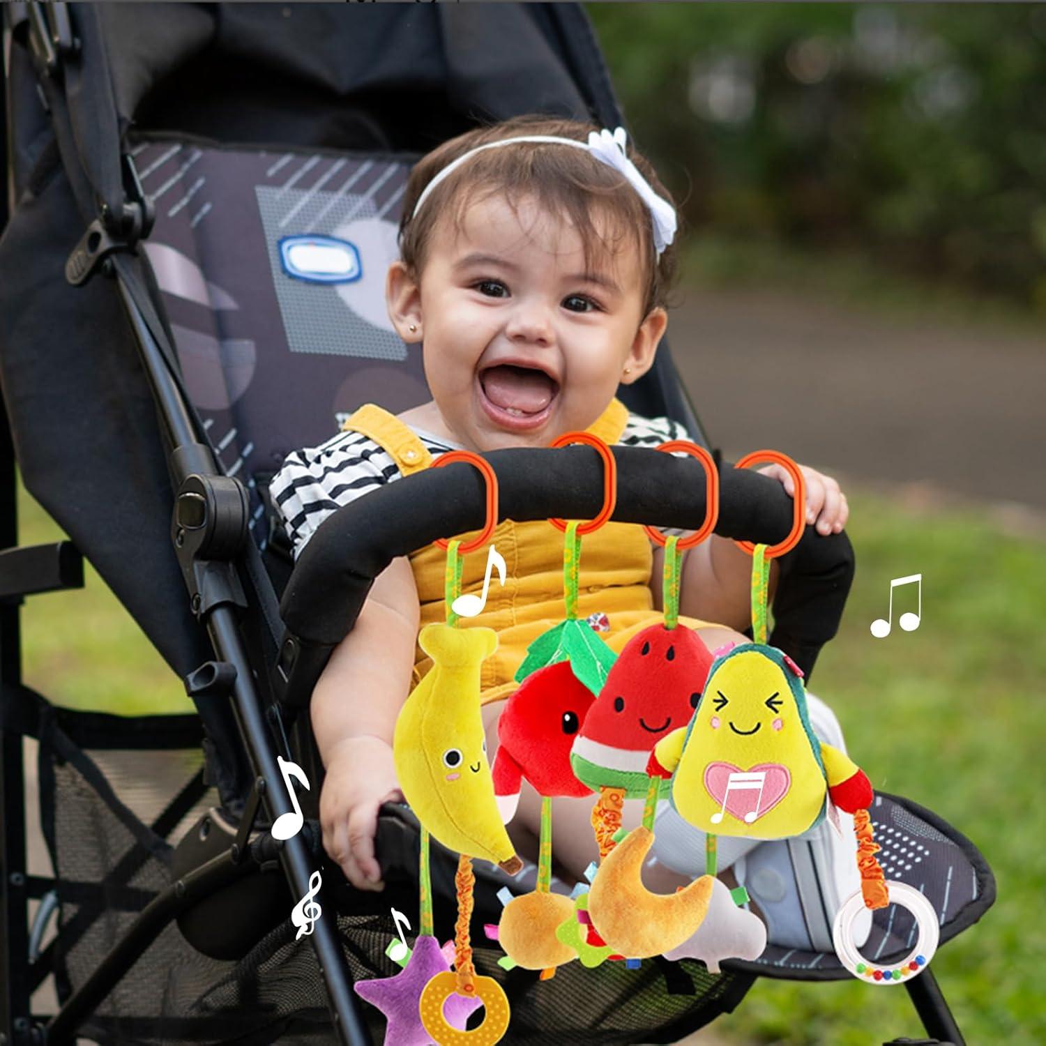 Juguetes Colgantes para Bebés KAKIBLIN - Paquete de 4 Fruta