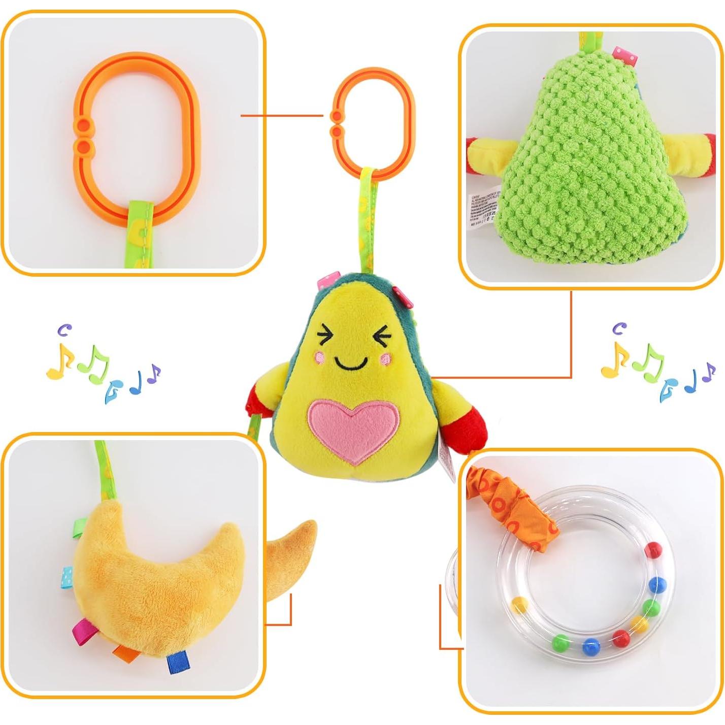Juguetes Colgantes para Bebés KAKIBLIN - Paquete de 4 Fruta