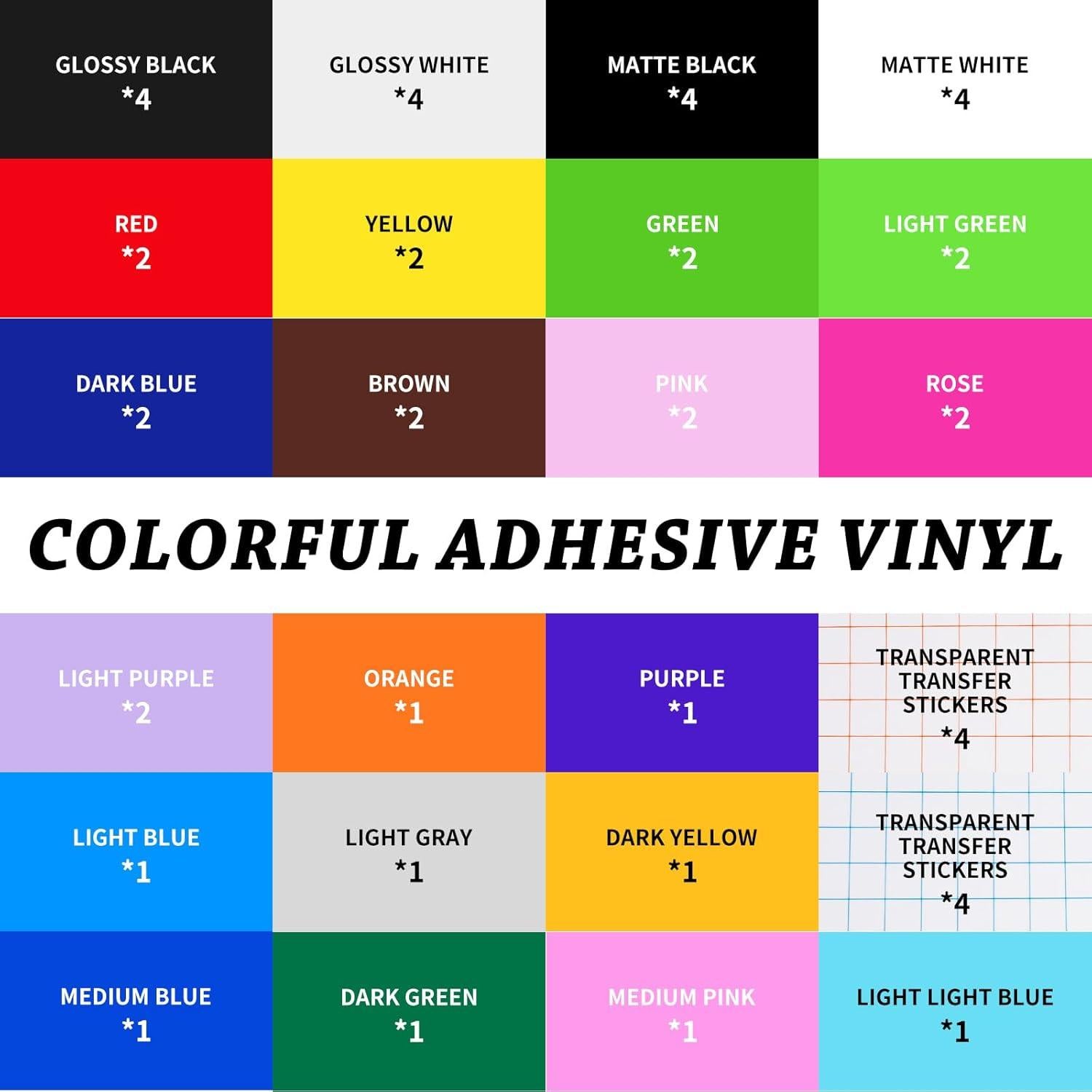 Vinilo Adhesivo Permanente UCEC 51 Hojas 22 Colores 24.1x30.5 cm