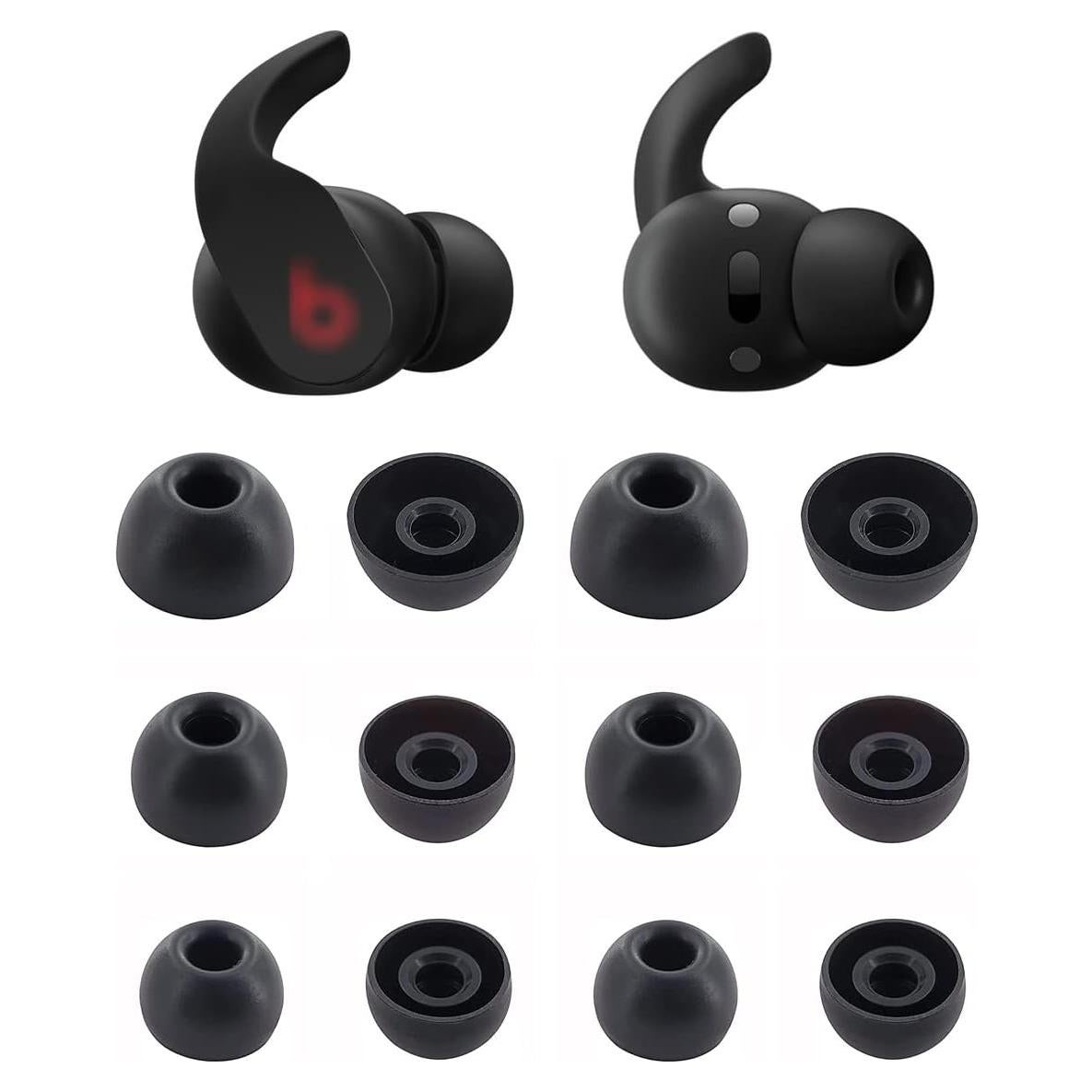 Ear Tips Compatible with Beats Fit Pro Earbuds, 6 Pairs S/M/L Sizes Soft Silicone Replacement Earbuds Tips Ear Tips Earbud Covers Eartips Compatible with Beats Studio Buds & Fit Pro, Black 12
