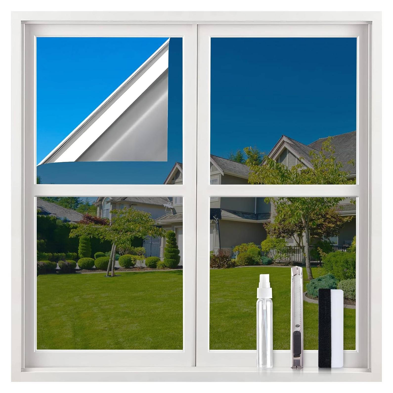 Película de Ventana Coavas One Way 44.4x200 cm Azul Plateado