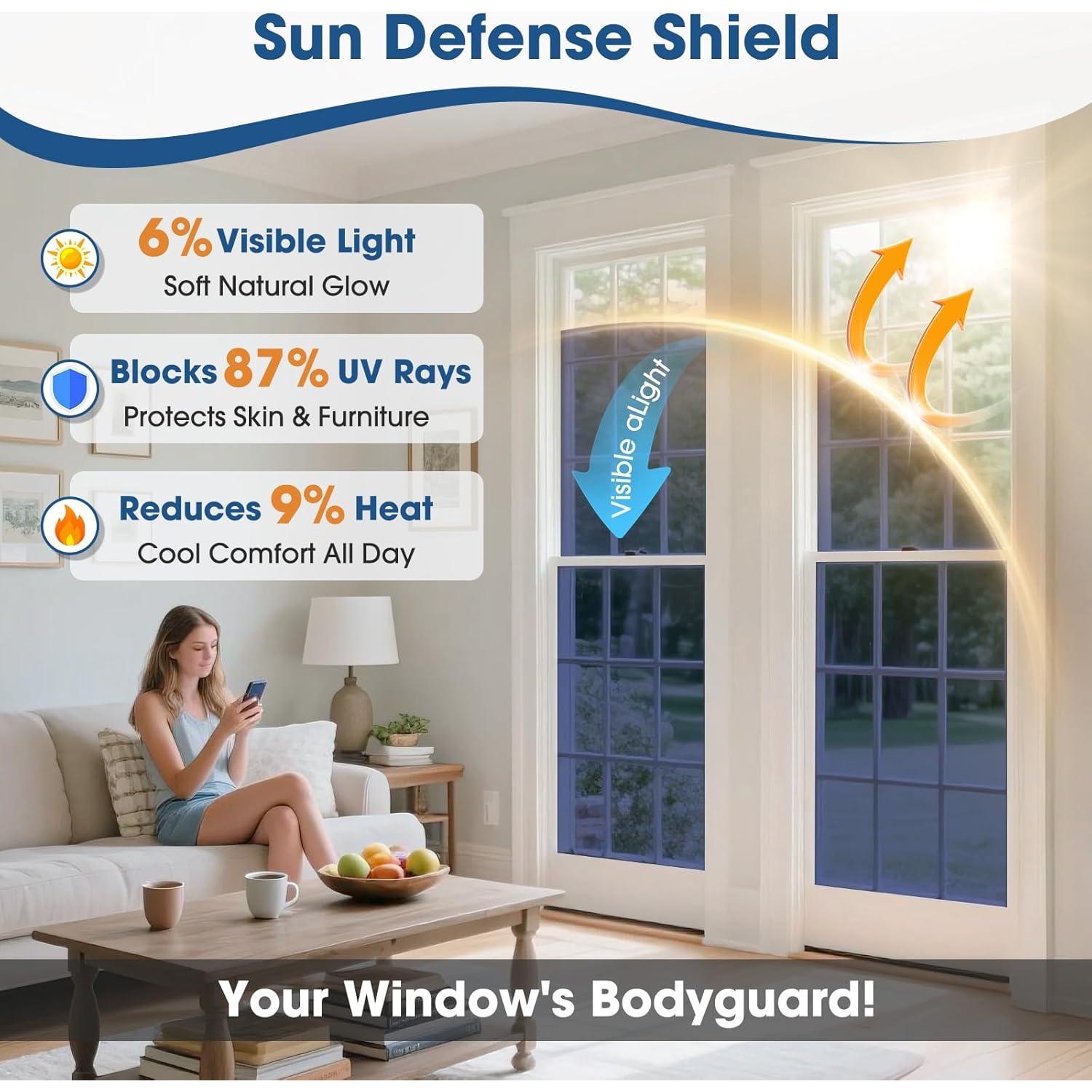 Película de Ventana Coavas One Way 44.4x200 cm Azul Plateado