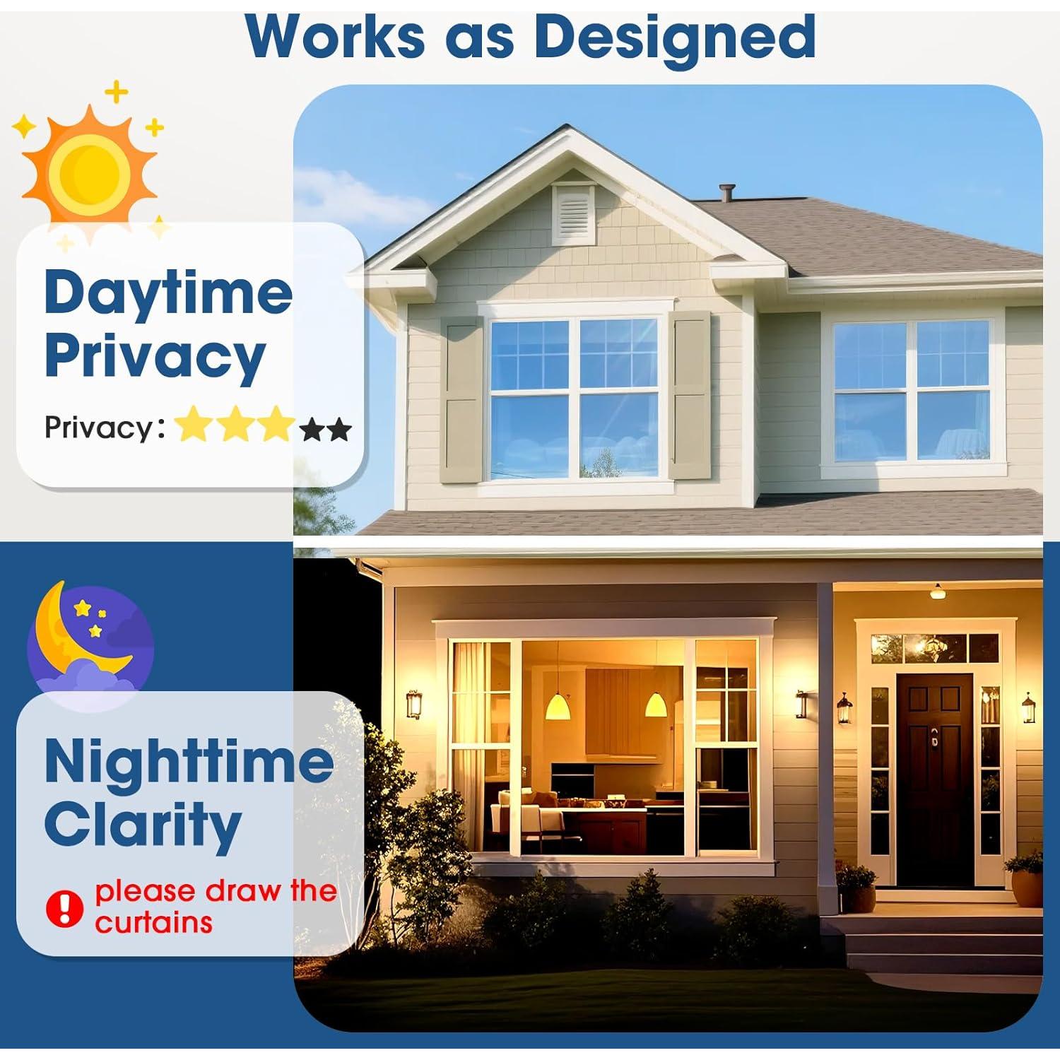 Película de Ventana Coavas One Way 44.4x200 cm Azul Plateado