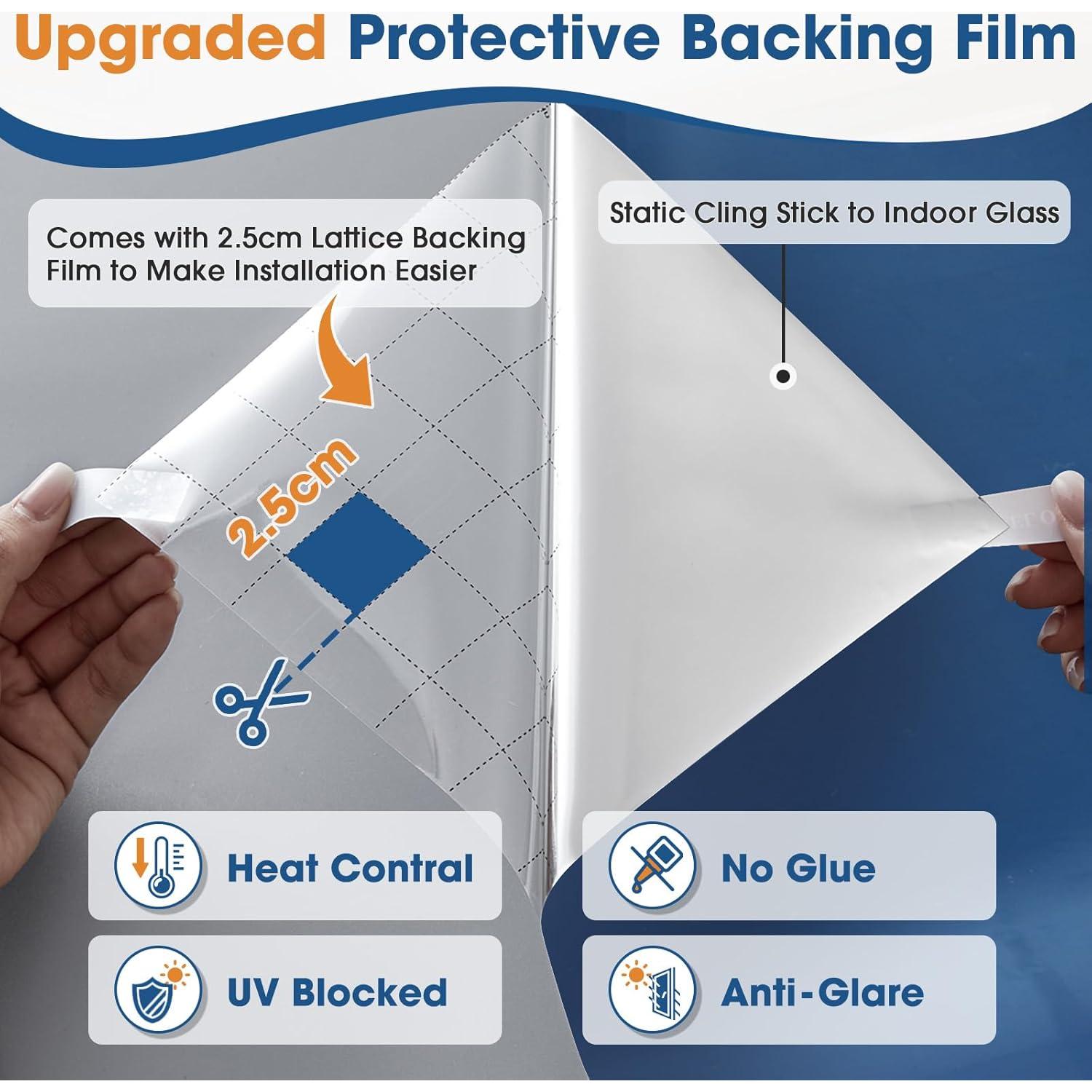 Película de Ventana Coavas One Way 44.4x200 cm Azul Plateado