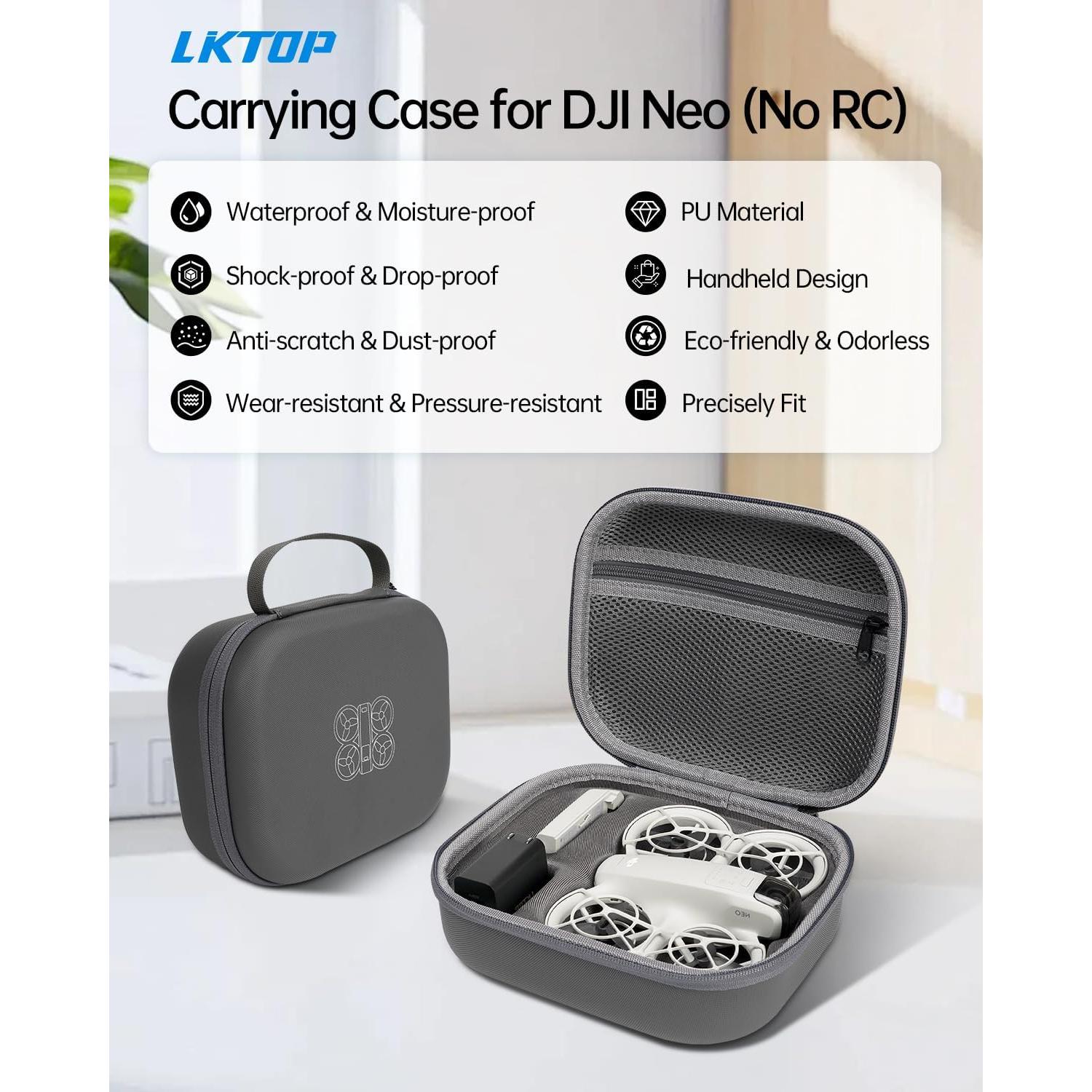 Funda Dura Impermeable LKTOP para Drone DJI Neo - 22.86x17.78x7.62 cm