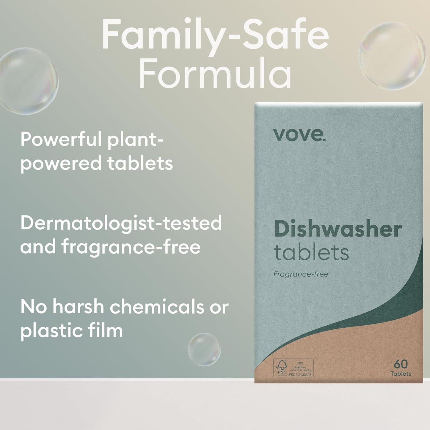 Blocs de Lavavajillas Ecológicos Vove - 60 Tabletas Ultra-Concentradas