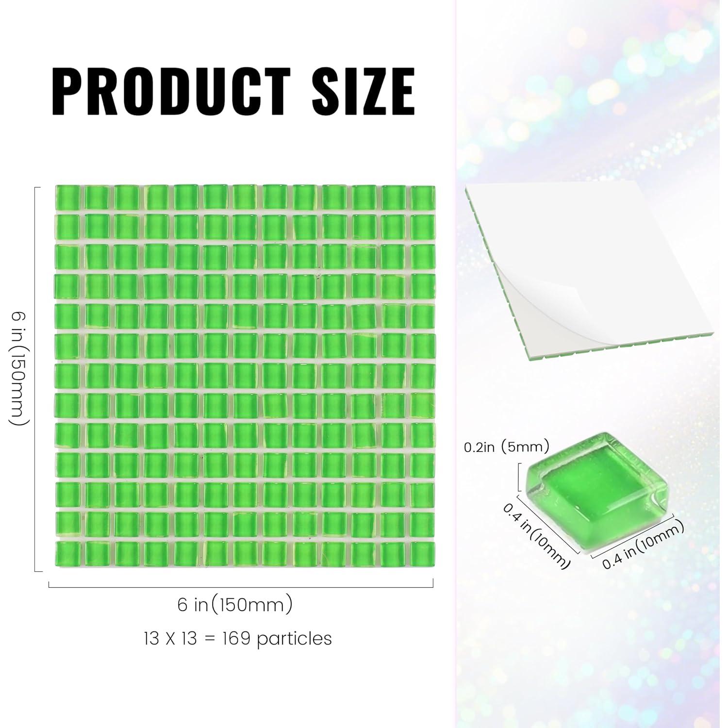 169 Partículas Autoadhesivas Mosaico Vidrio NicesungDECO Verde