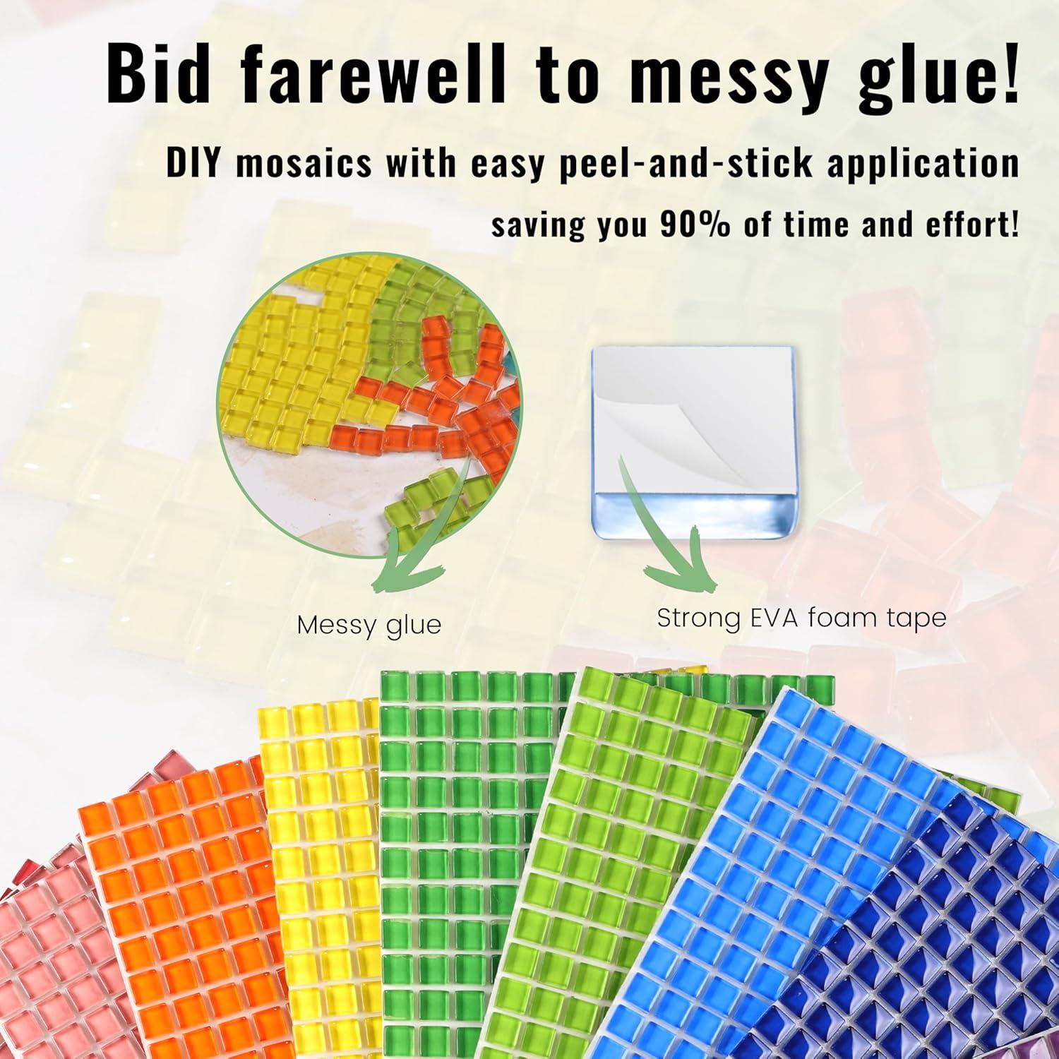 169 Partículas Autoadhesivas Mosaico Vidrio NicesungDECO Verde