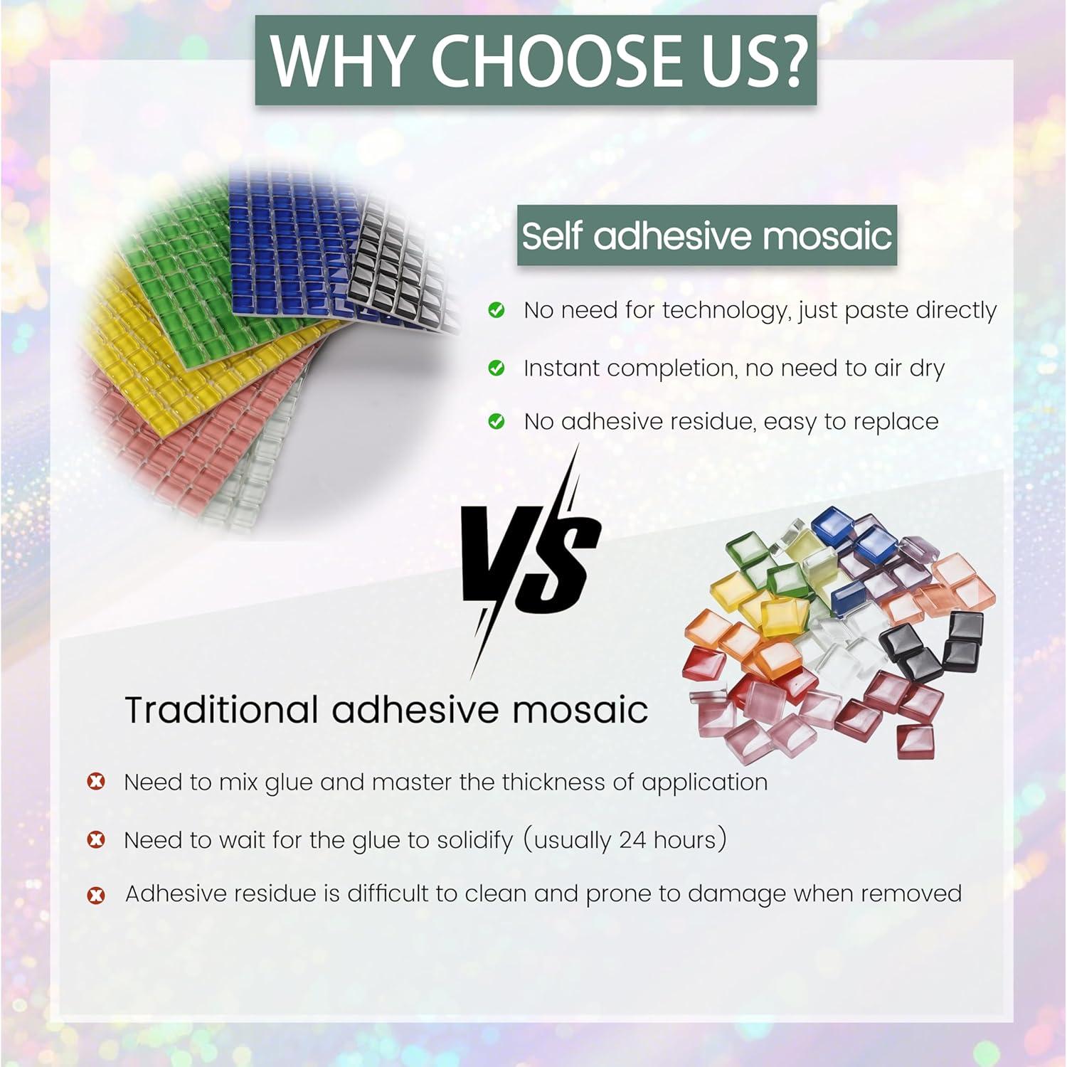 169 Partículas Autoadhesivas Mosaico Vidrio NicesungDECO Verde