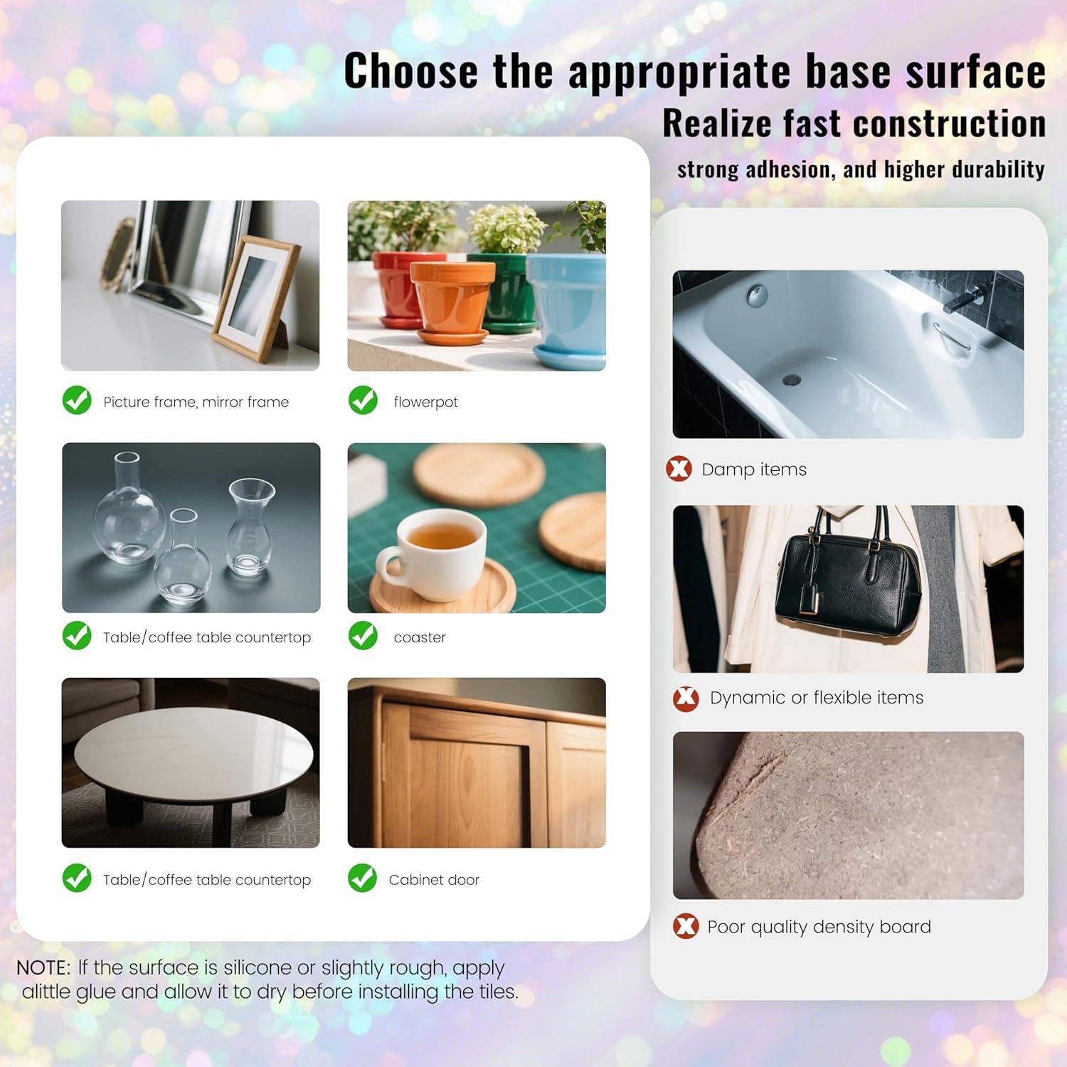 169 Partículas Autoadhesivas Mosaico Vidrio NicesungDECO Verde