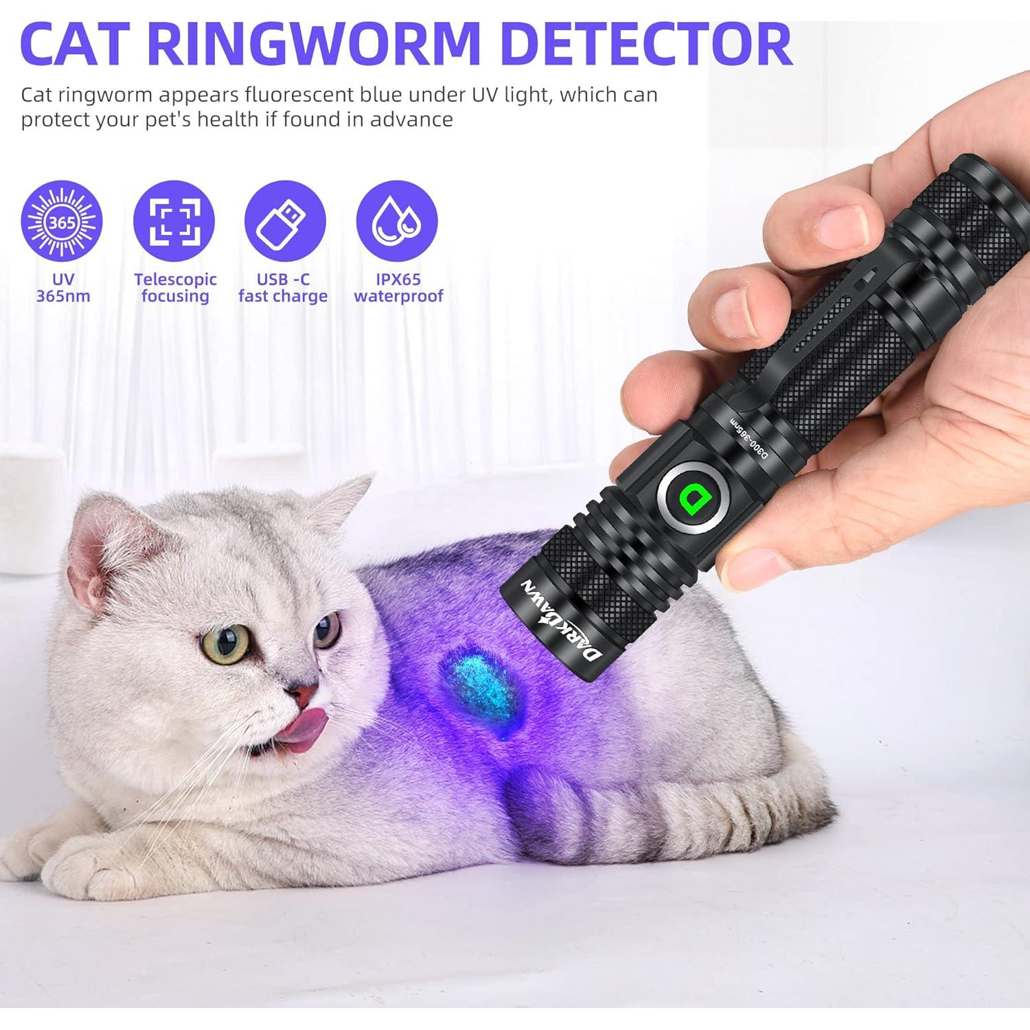 Linterna UV 365nm DARKDAWN Recargable USB Luz Negra Portátil