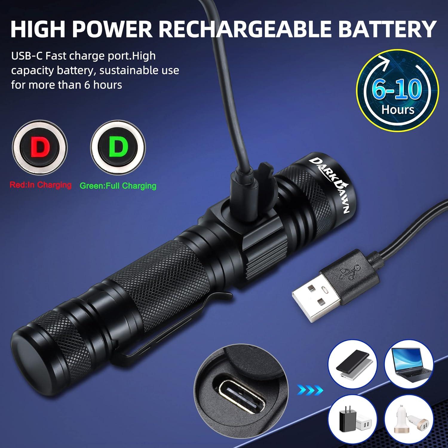 Linterna UV 365nm DARKDAWN Recargable USB Luz Negra Portátil