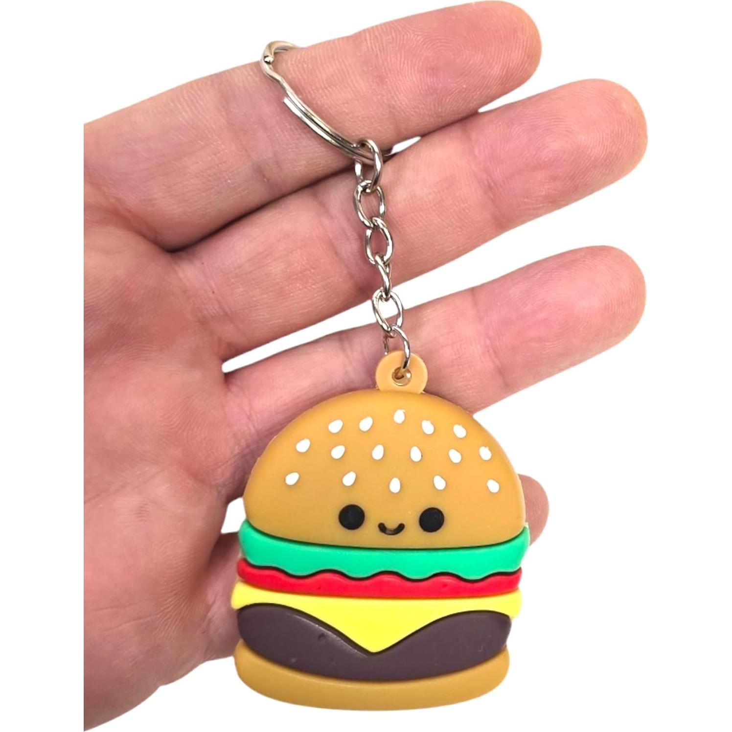 Llaveros Miniatura de Comida Rápida - Paquete de 6 Goma