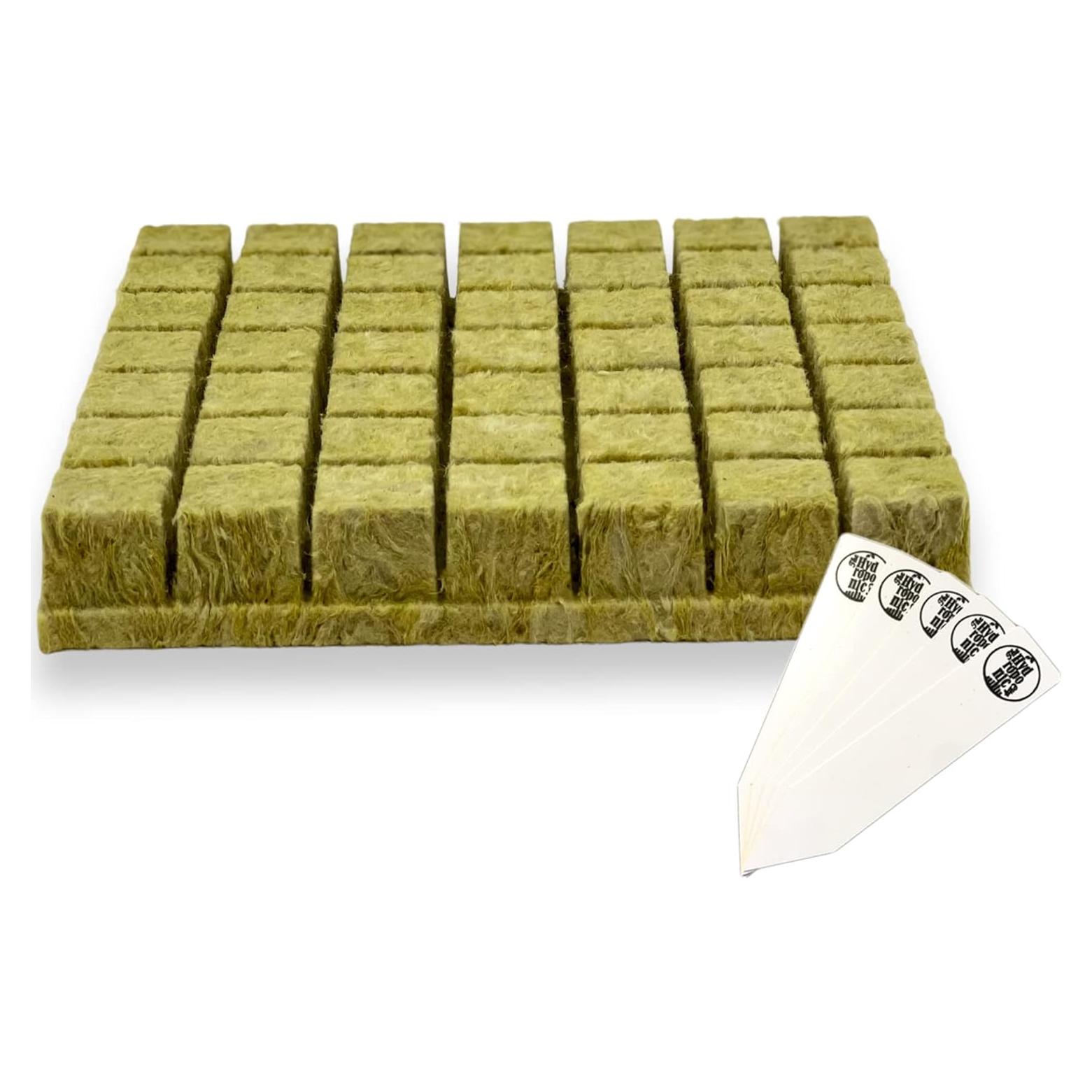 Cubos de Rockwool Grodan 1.5" para Inicio de Semillas - 49 Tapones