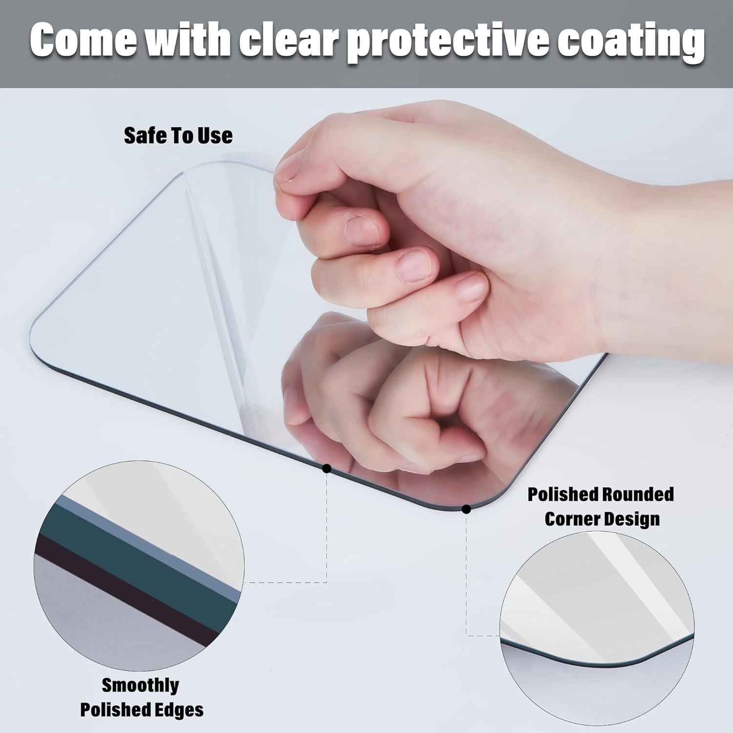 Espejo Magnético Rectangular 2 Pcs Tooackl 15x10.9cm