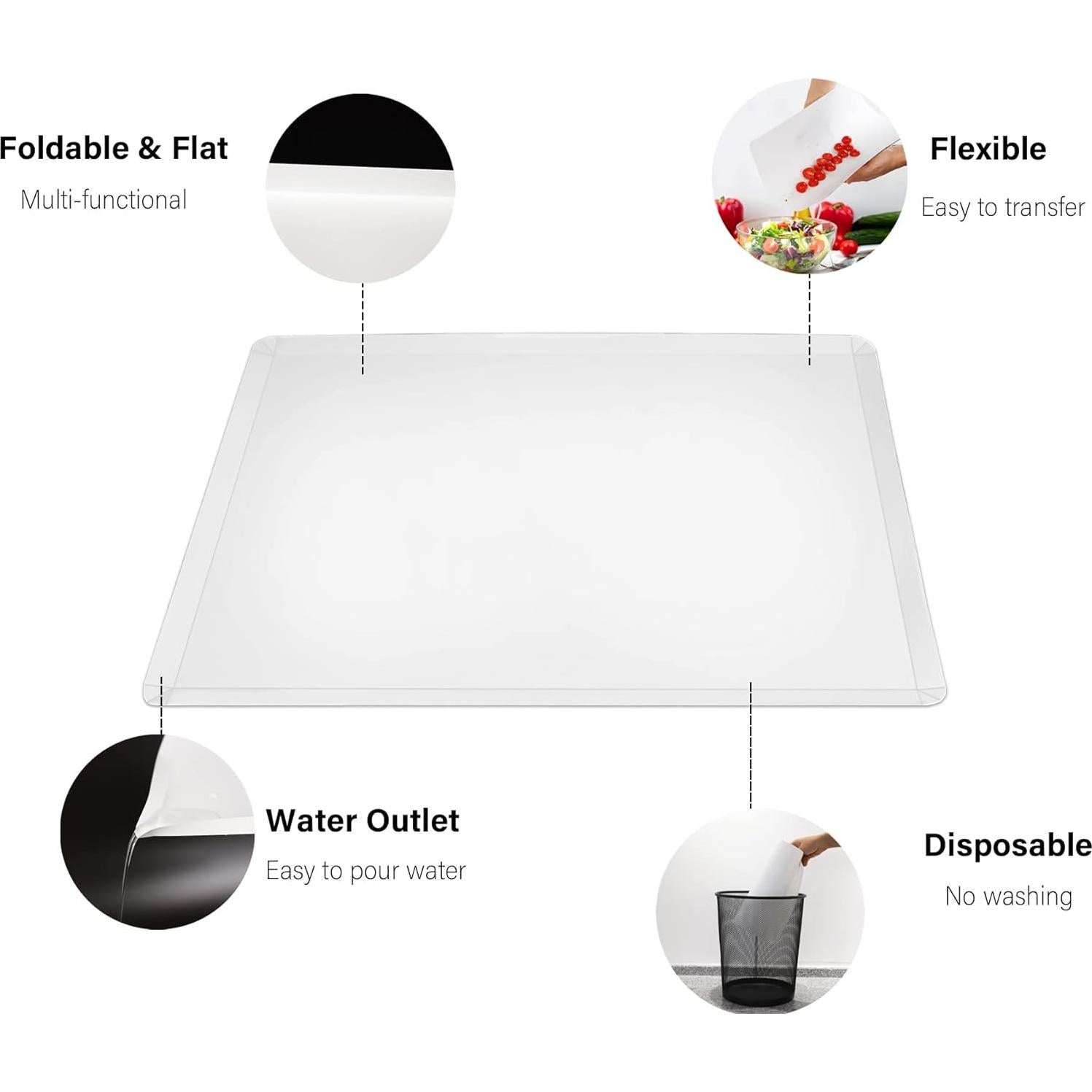 Tablas de Cortar Desechables ZVP 30 Unidades 43.2x30.5cm Blancas