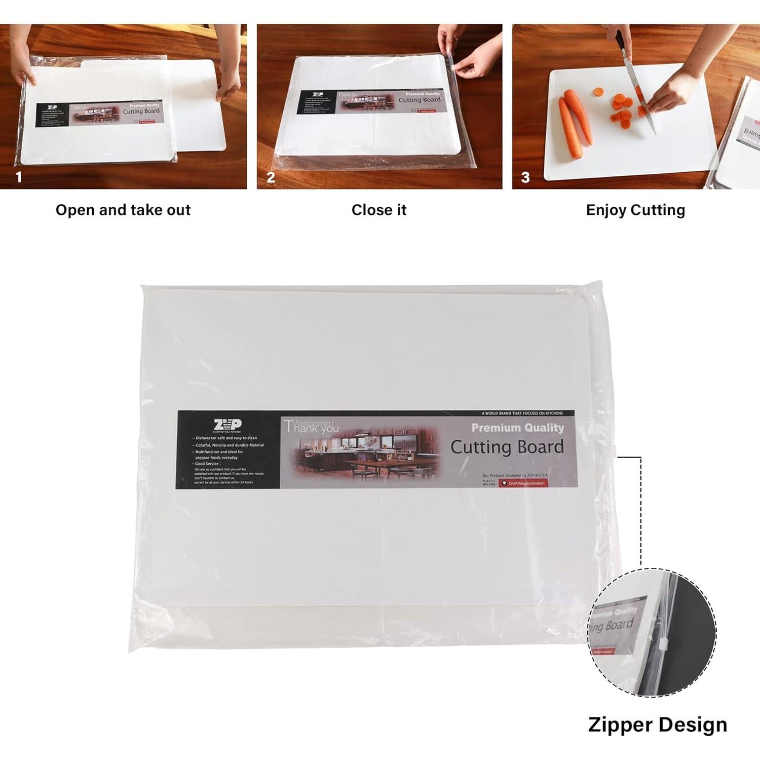 Tablas de Cortar Desechables ZVP 30 Unidades 43.2x30.5cm Blancas