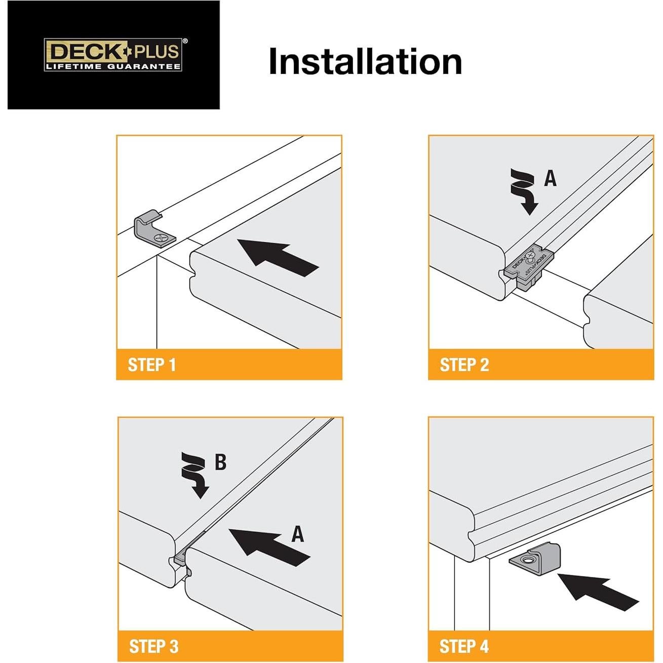 Sujetadores Ocultos Deck Plus Eclipse Ozco, Acero Inoxidable, 90 Pzas