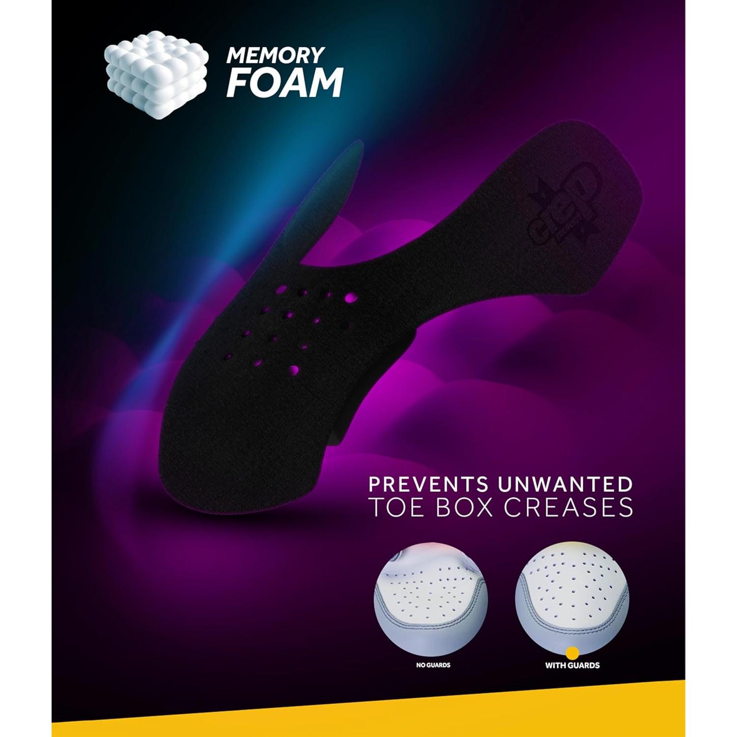 Crep Protect Memory Foam Shoe Crease Protectors - Sneaker Guards for Dunk Low, Air Force, Jordan - Prevent Creasing - Small Size US 3-7.5 (1 Pair)