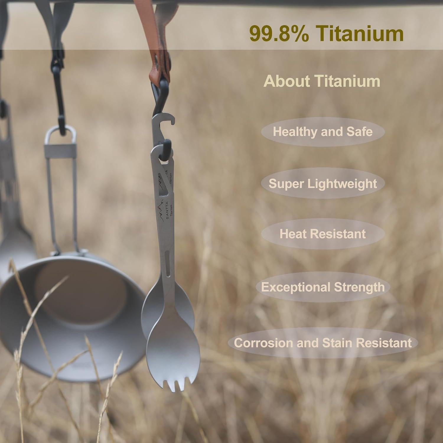 Juego de Cucharas de Titanio SANTTA 2 Piezas Ecológicas