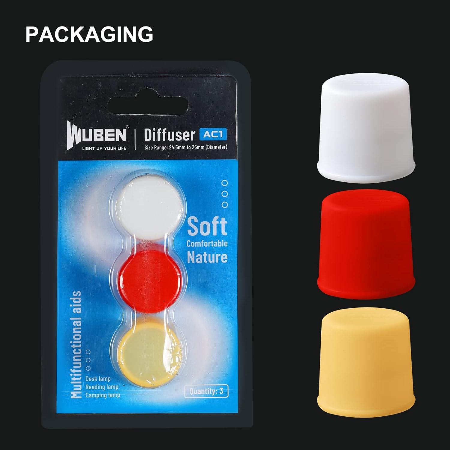 Difusor de Linterna WUBEN AC1 3 Colores Compatible 24.5-26mm