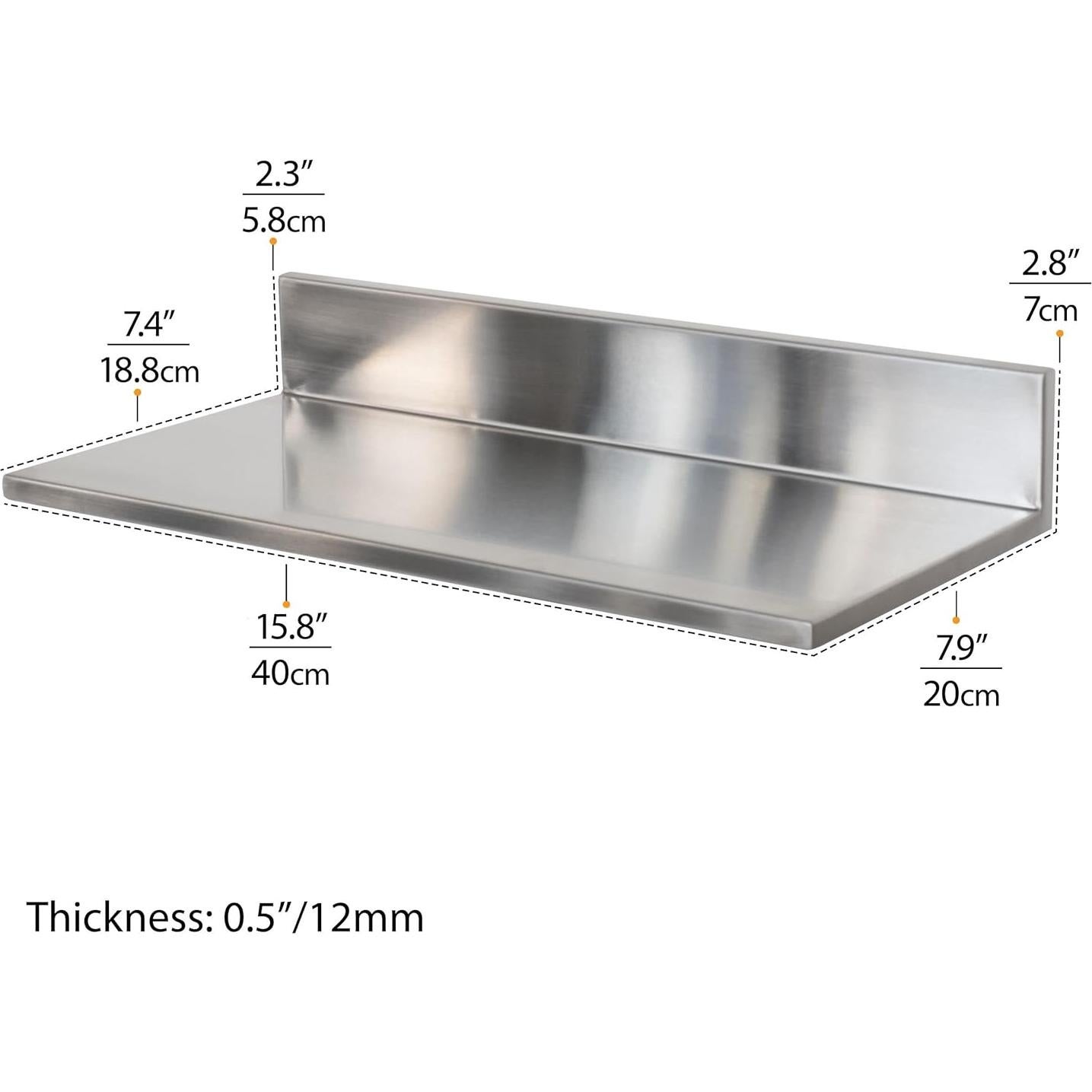 Estante de Cocina Montable en Pared Fasthomegoods 40 cm Acero Inoxidable