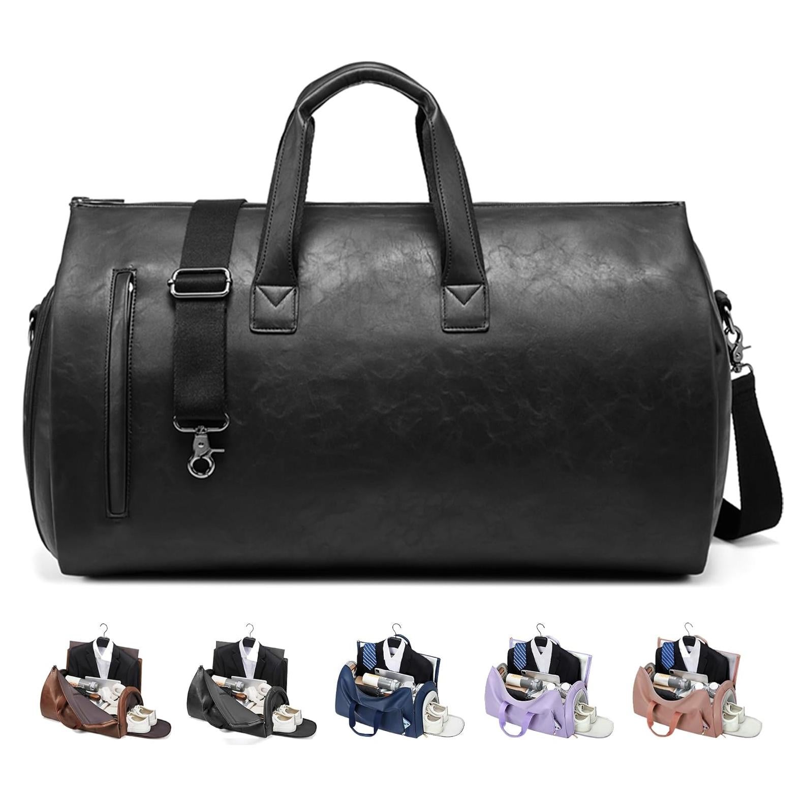 Bolsa de Ropa Convertible Wymulot 50L Negra con Compartimento para Zapatos