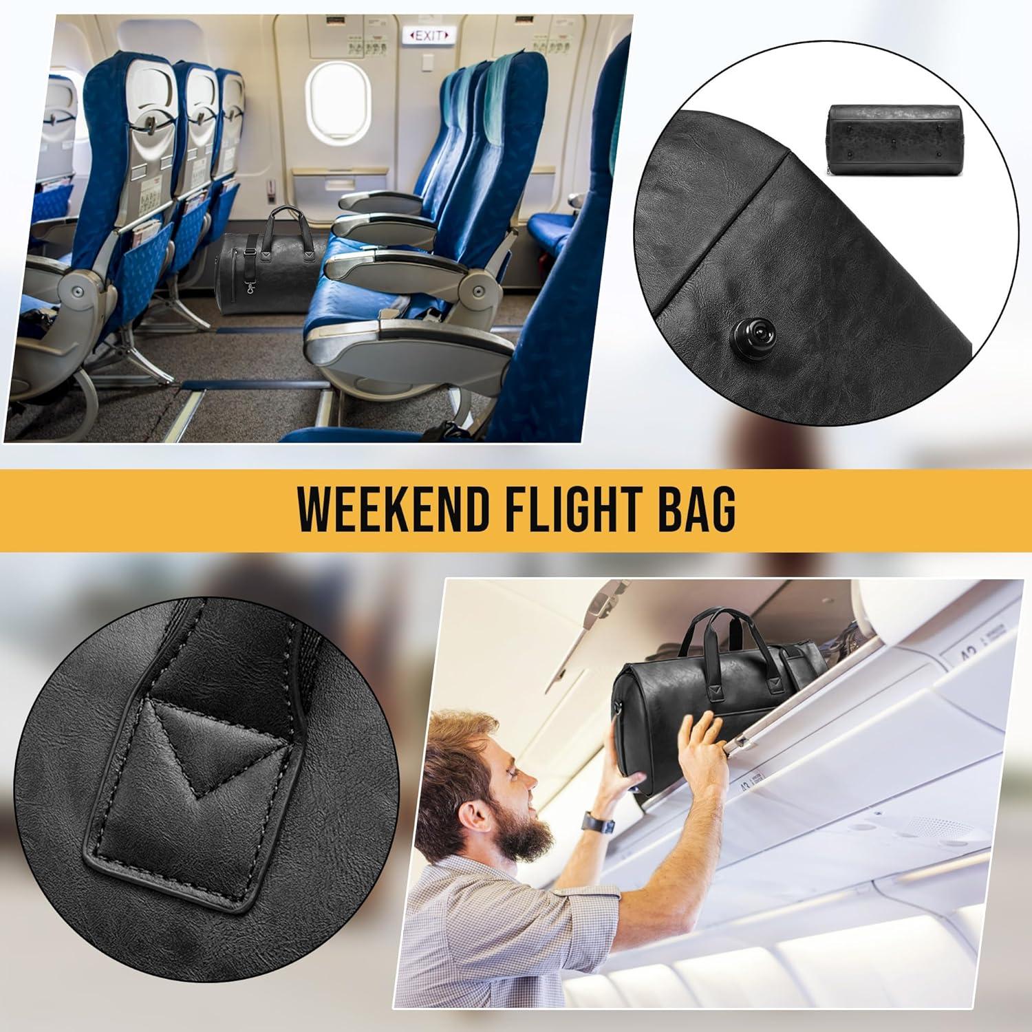 Bolsa de Ropa Convertible Wymulot 50L Negra con Compartimento para Zapatos