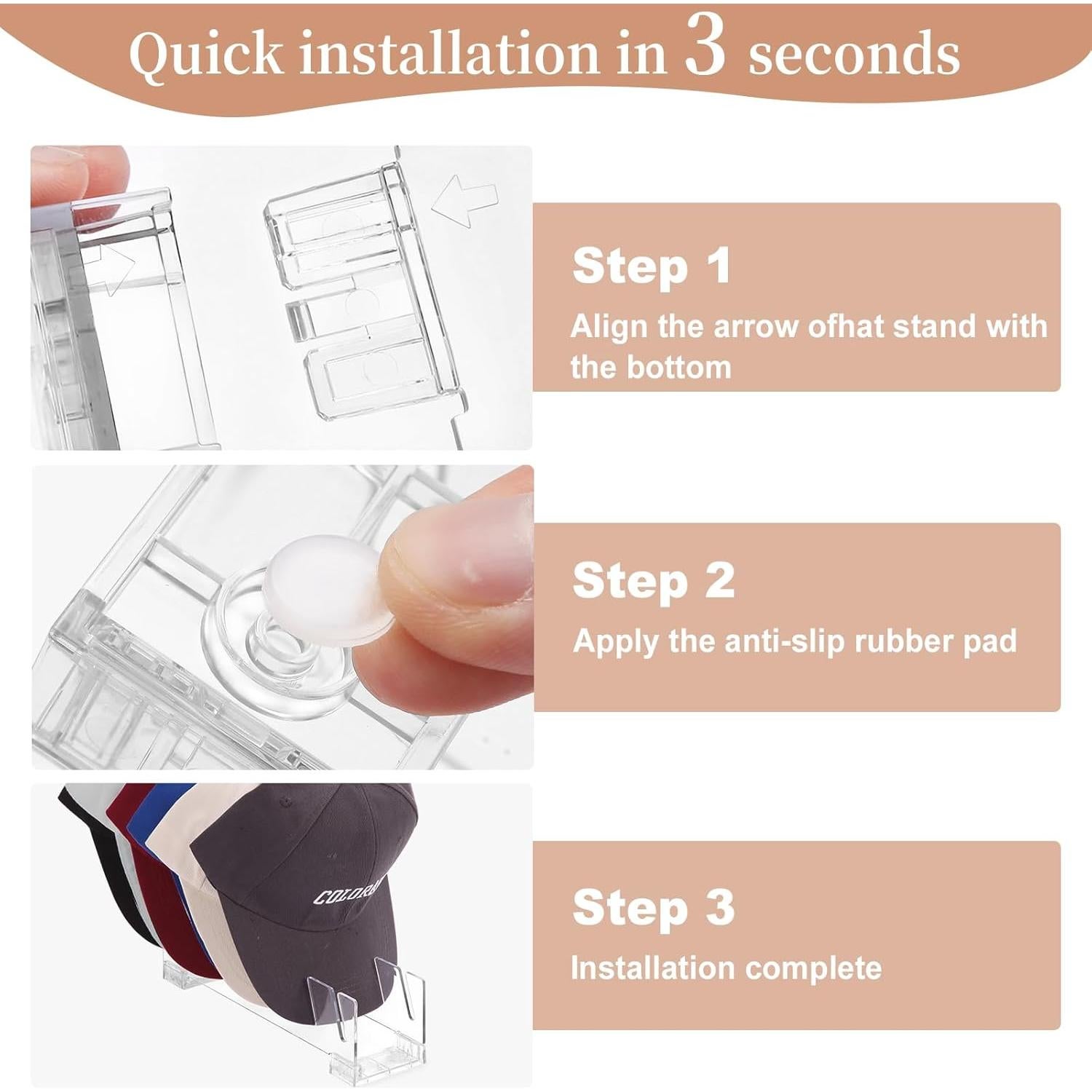 Soporte para Gorras COKIHOM 2 Paquete Organizador Transparente