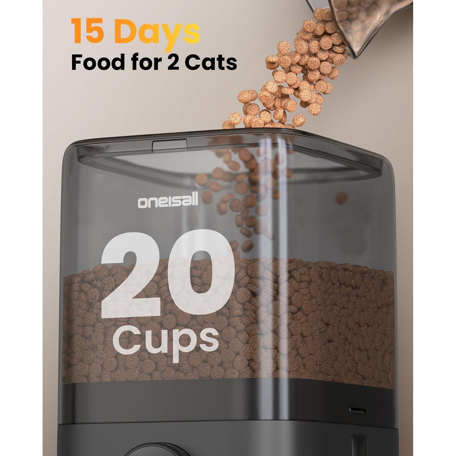 Comedero Automático para Gatos Oneisall WiFi 5L 100 Días