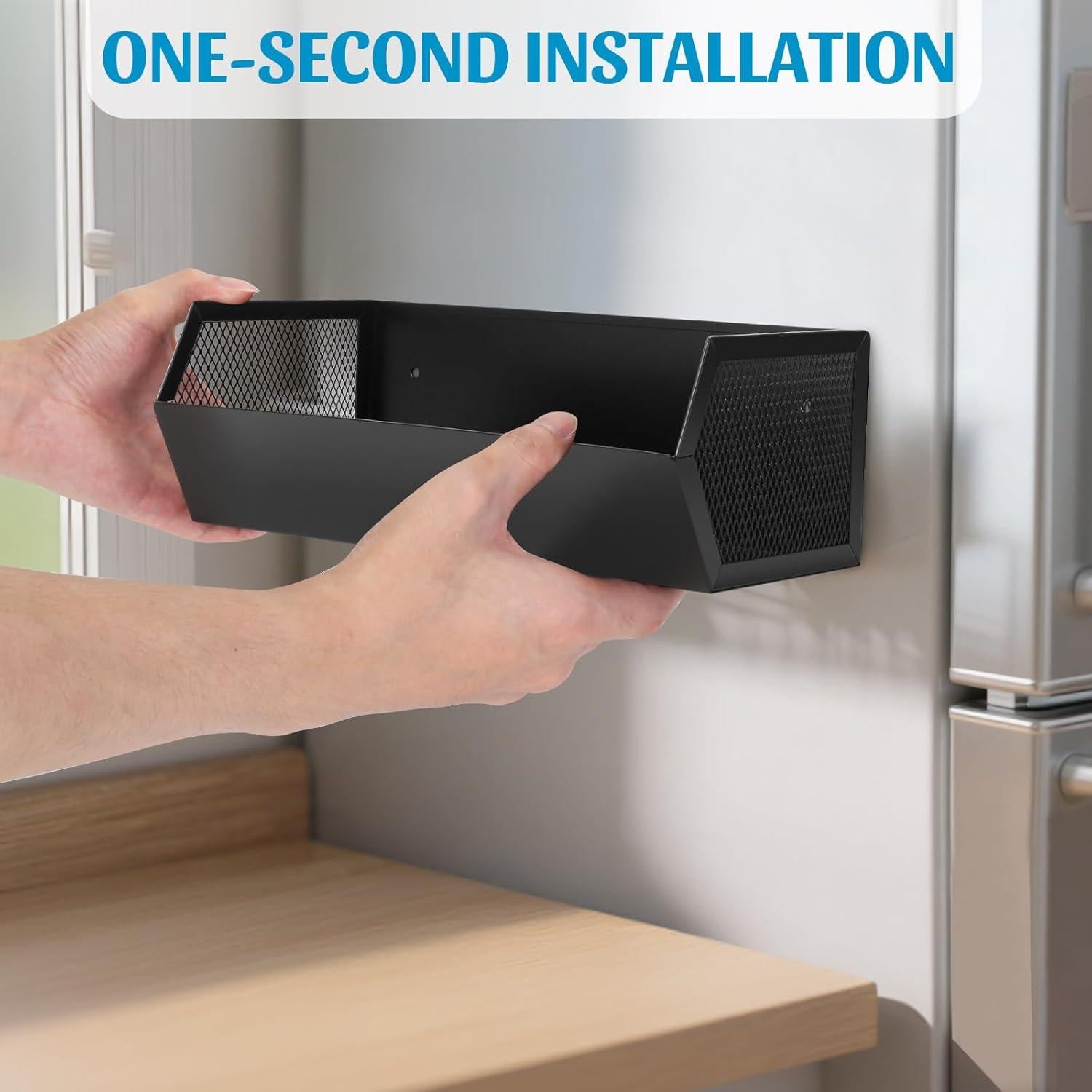 Estante Magnético para Especias VAlinks 27.9x12.7cm Negro