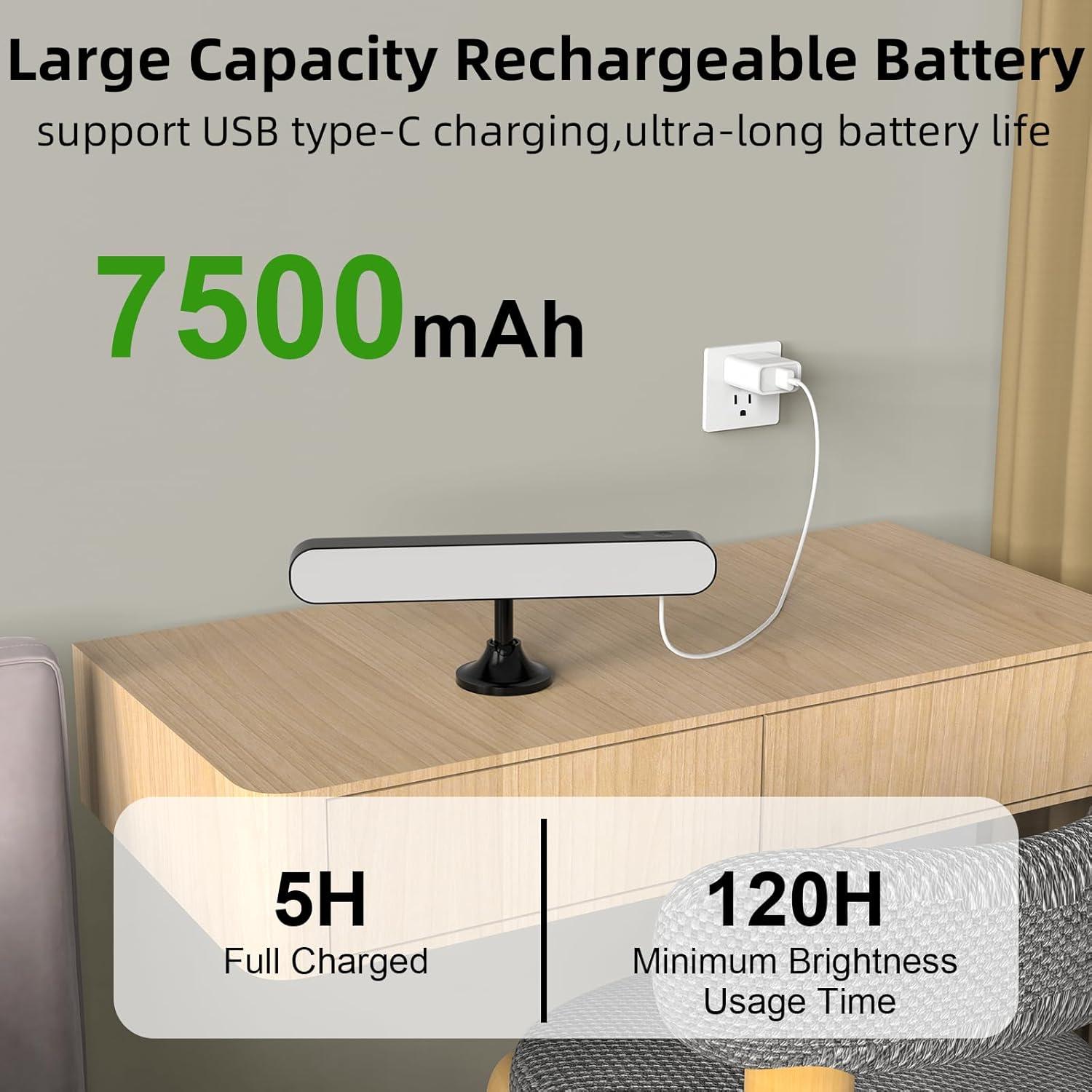 Aplique de Pared LED Recargable Llamau 7500mAh Negro