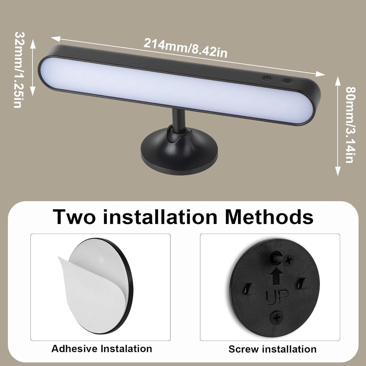 Aplique de Pared LED Recargable Llamau 7500mAh Negro