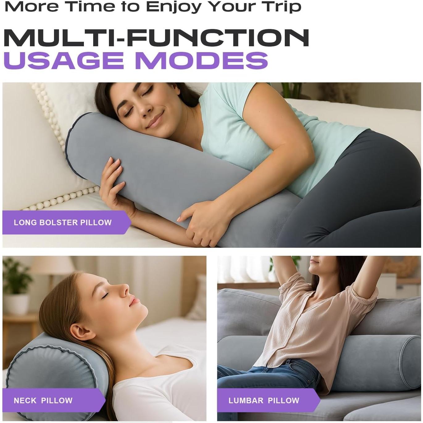 Almohada Inflable ETROL para Cuerpo Completo 89 cm Gris