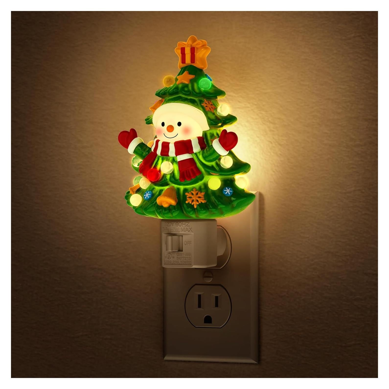 Luz Nocturna Enchufable Briignite Muñeco de Nieve 3000K