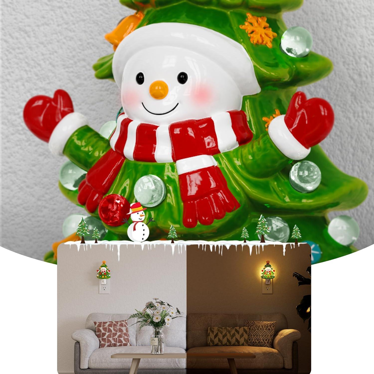 Luz Nocturna Enchufable Briignite Muñeco de Nieve 3000K