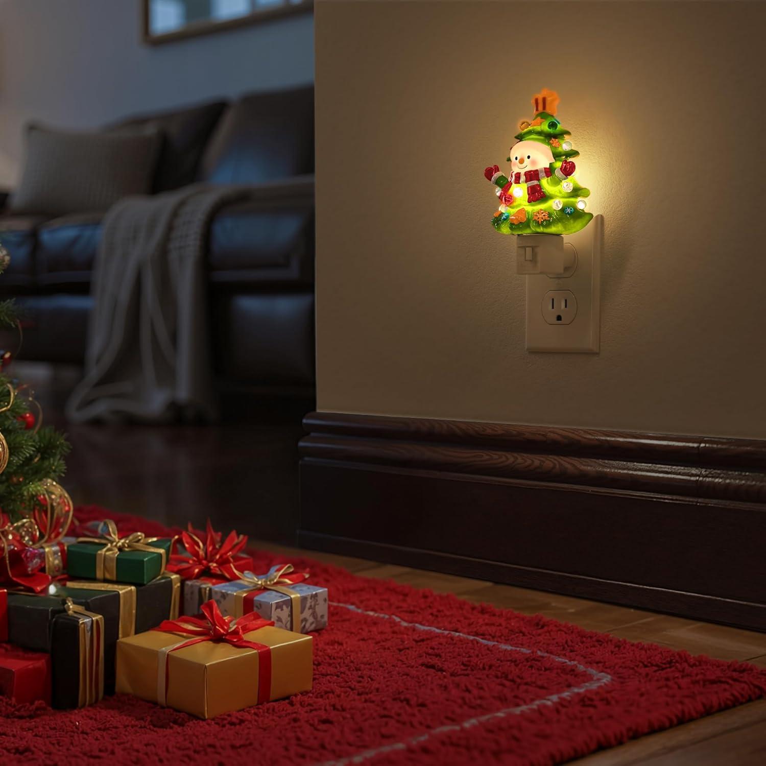 Luz Nocturna Enchufable Briignite Muñeco de Nieve 3000K