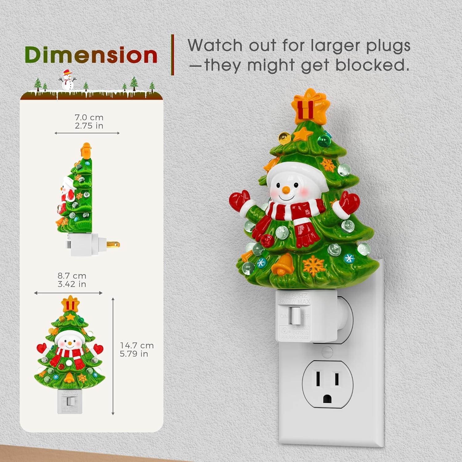 Luz Nocturna Enchufable Briignite Muñeco de Nieve 3000K
