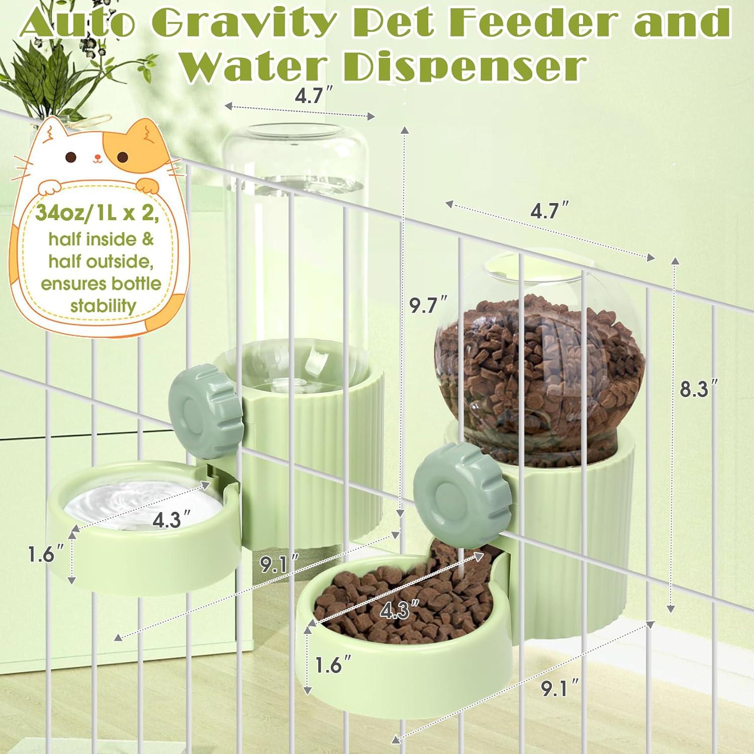 Dispensador Automático de Comida y Agua para Mascotas 1L Verde